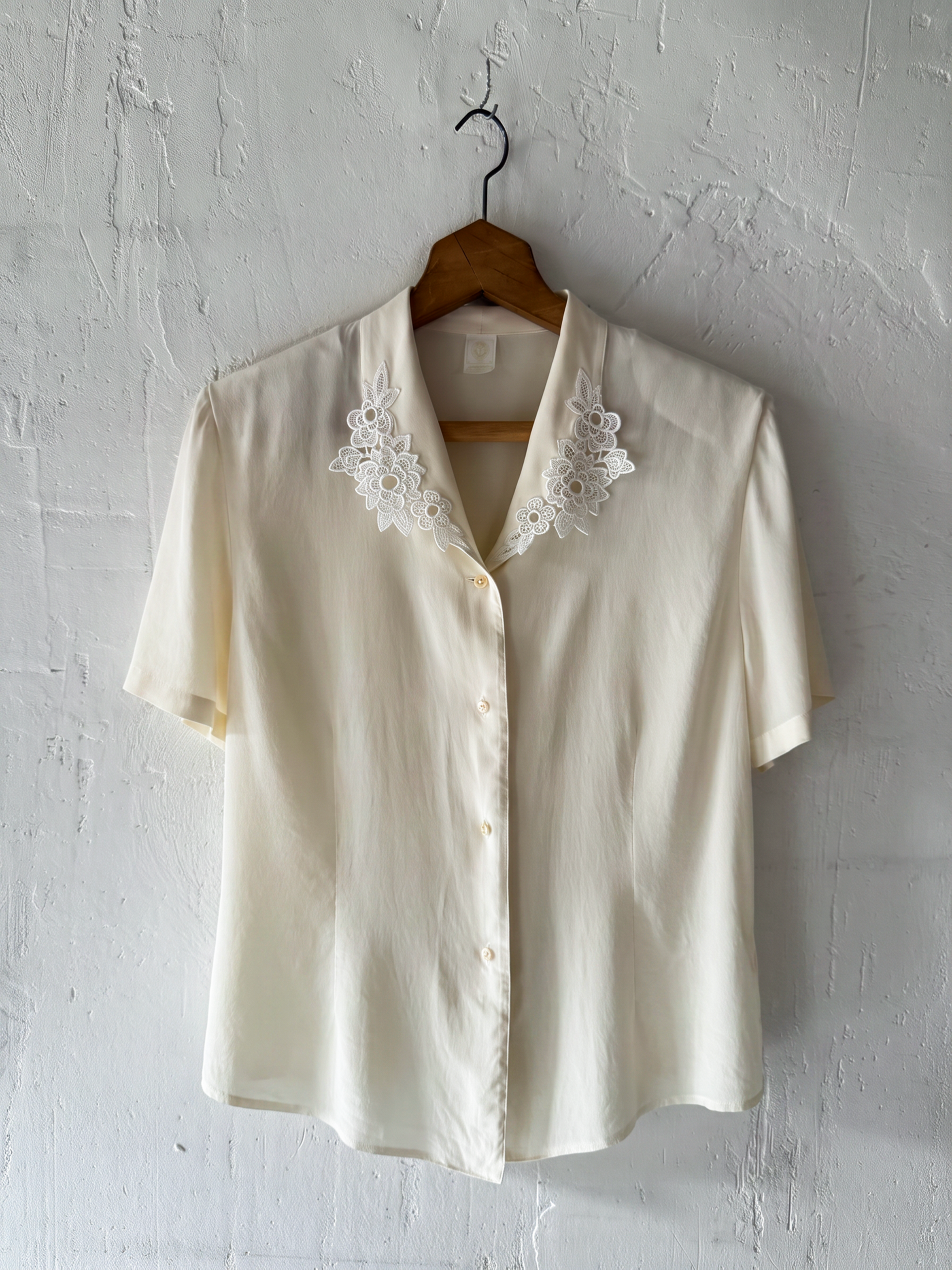 Silk Embroidered-Collar Blouse - Image 2