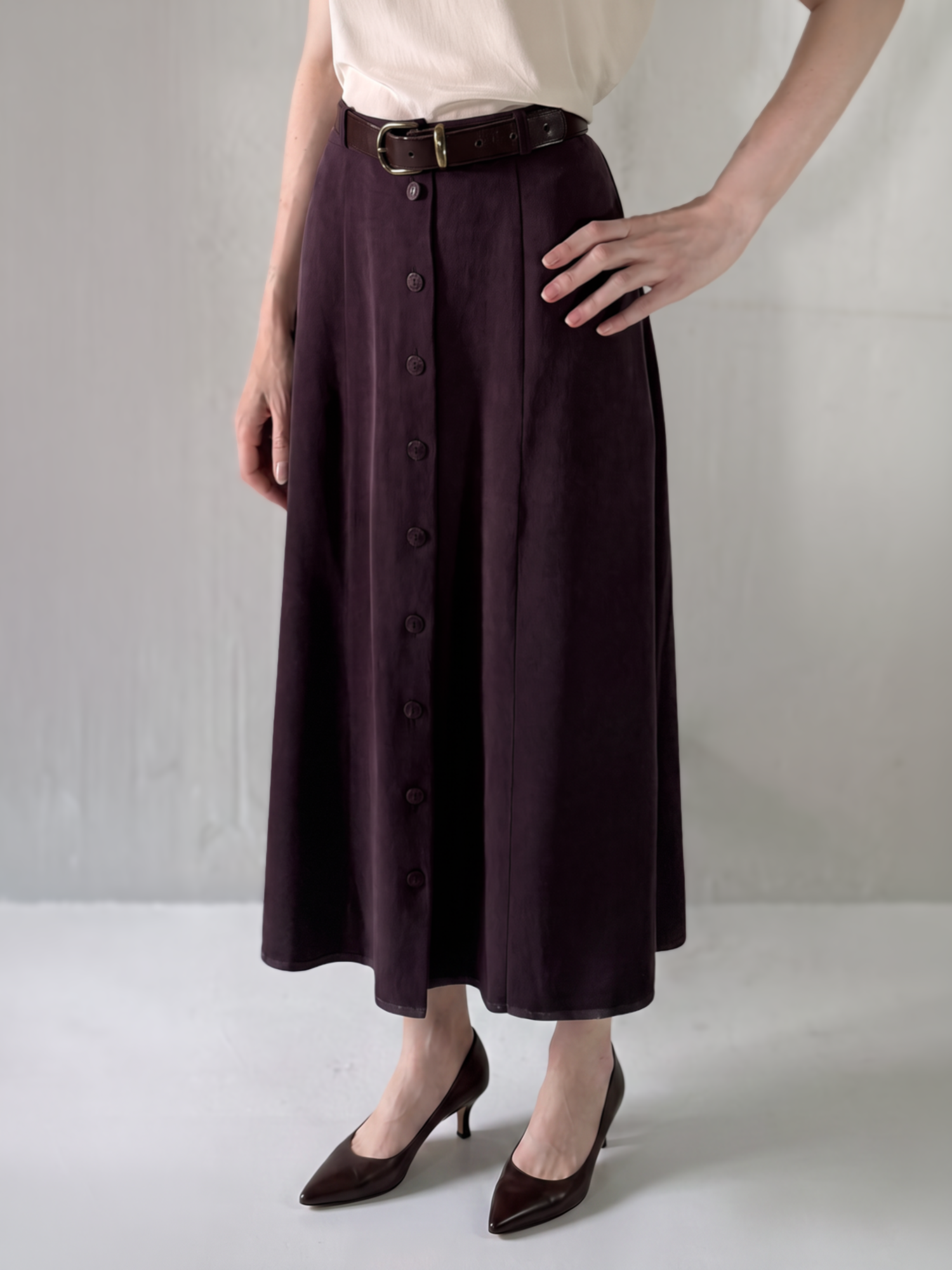 Violet Silk Maxi Skirt