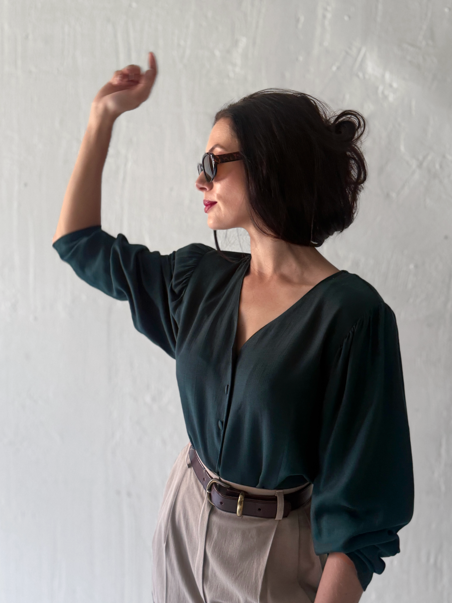 Deep Teal Viscose Blouse