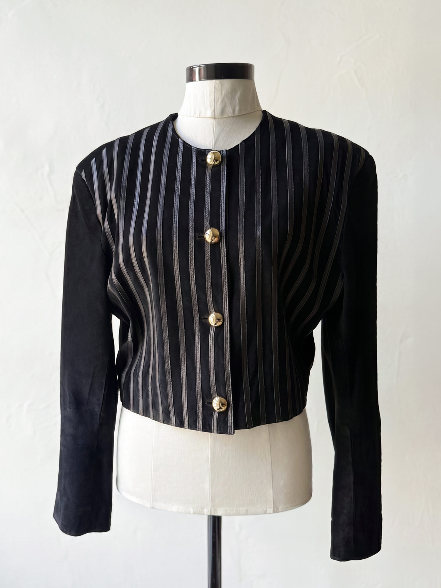 Black Striped Suede Jacket