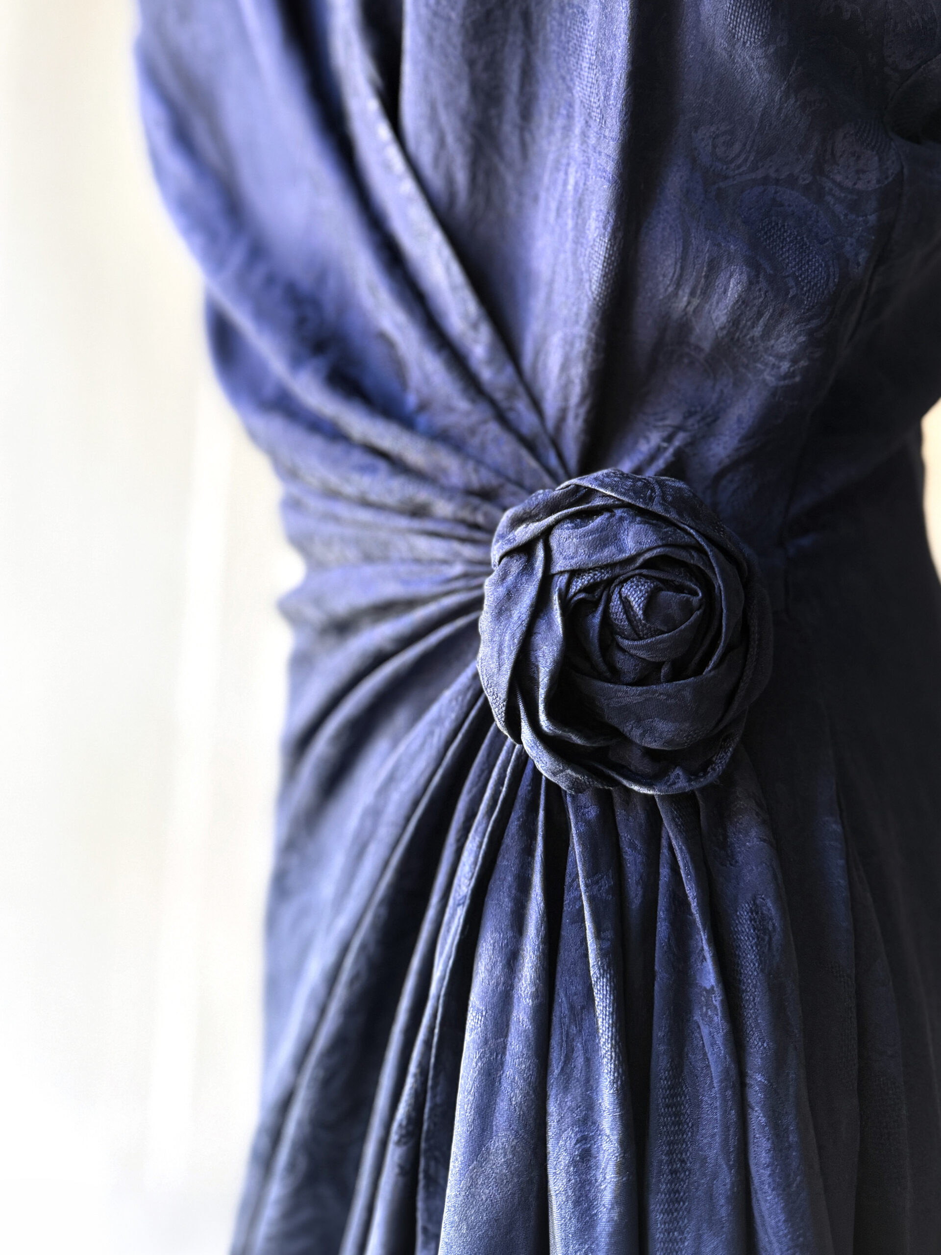 Blue Silk Wrap Dress - Image 2