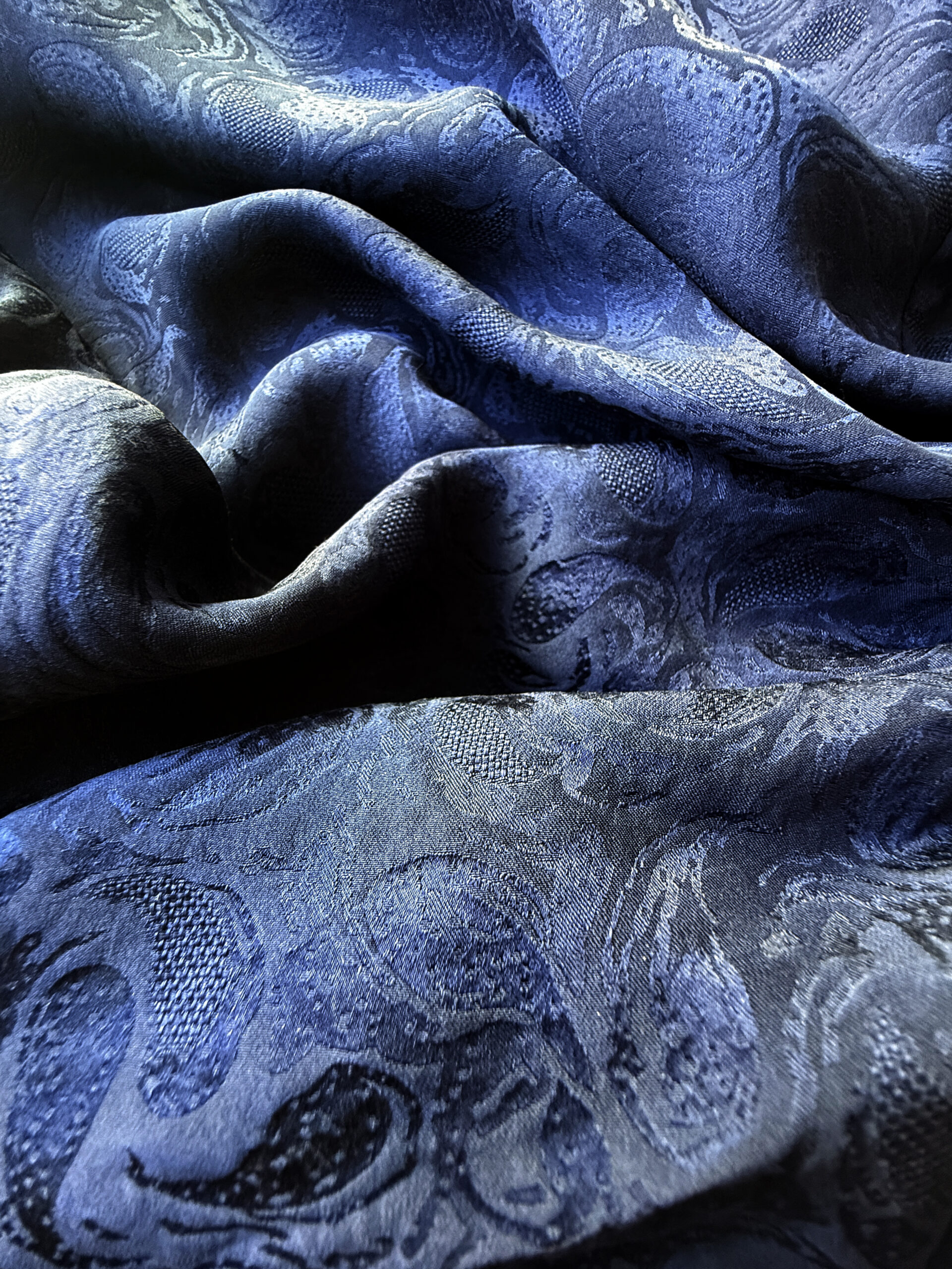 Blue Silk Wrap Dress - Image 5