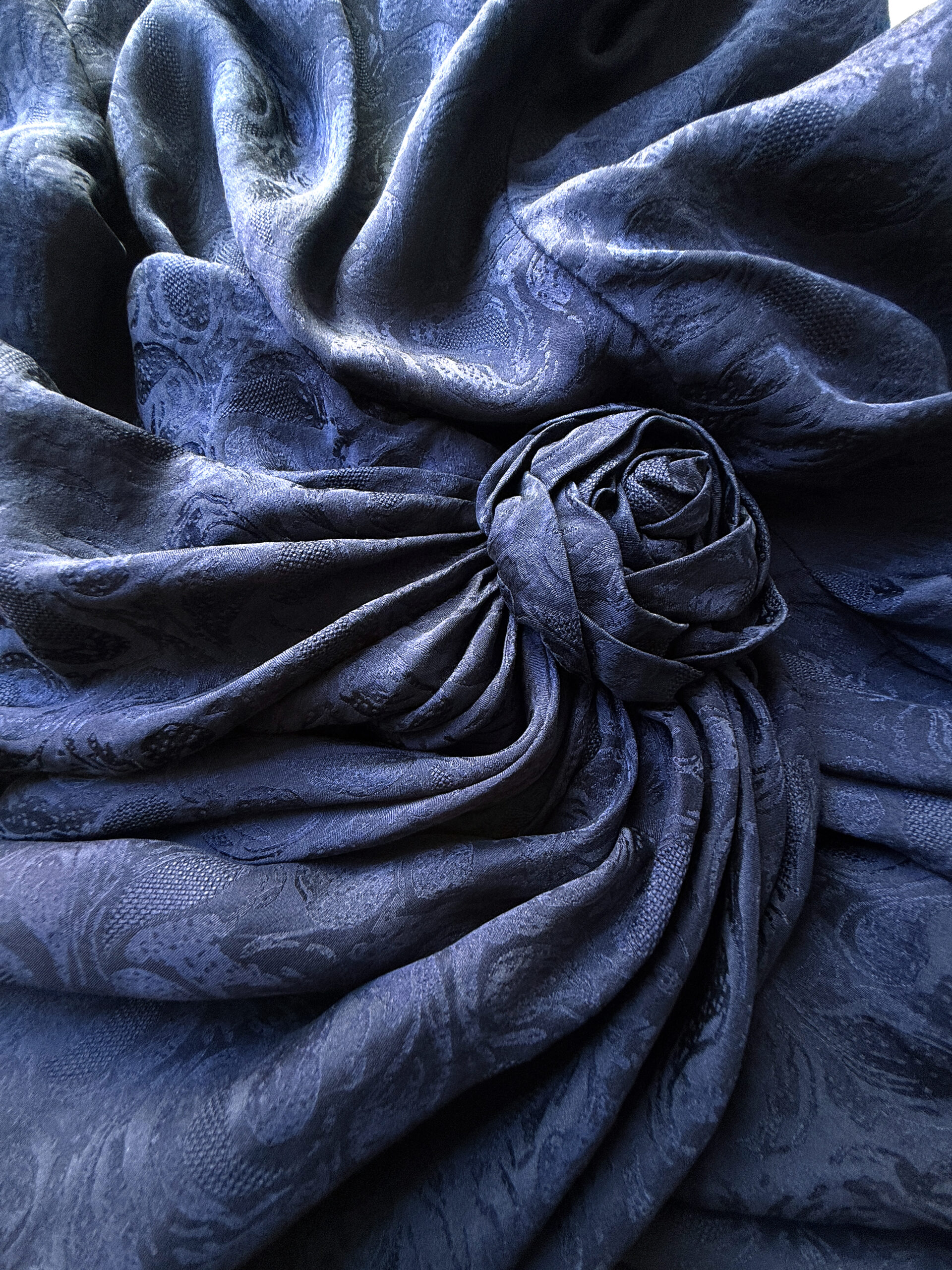 Blue Silk Wrap Dress - Image 4