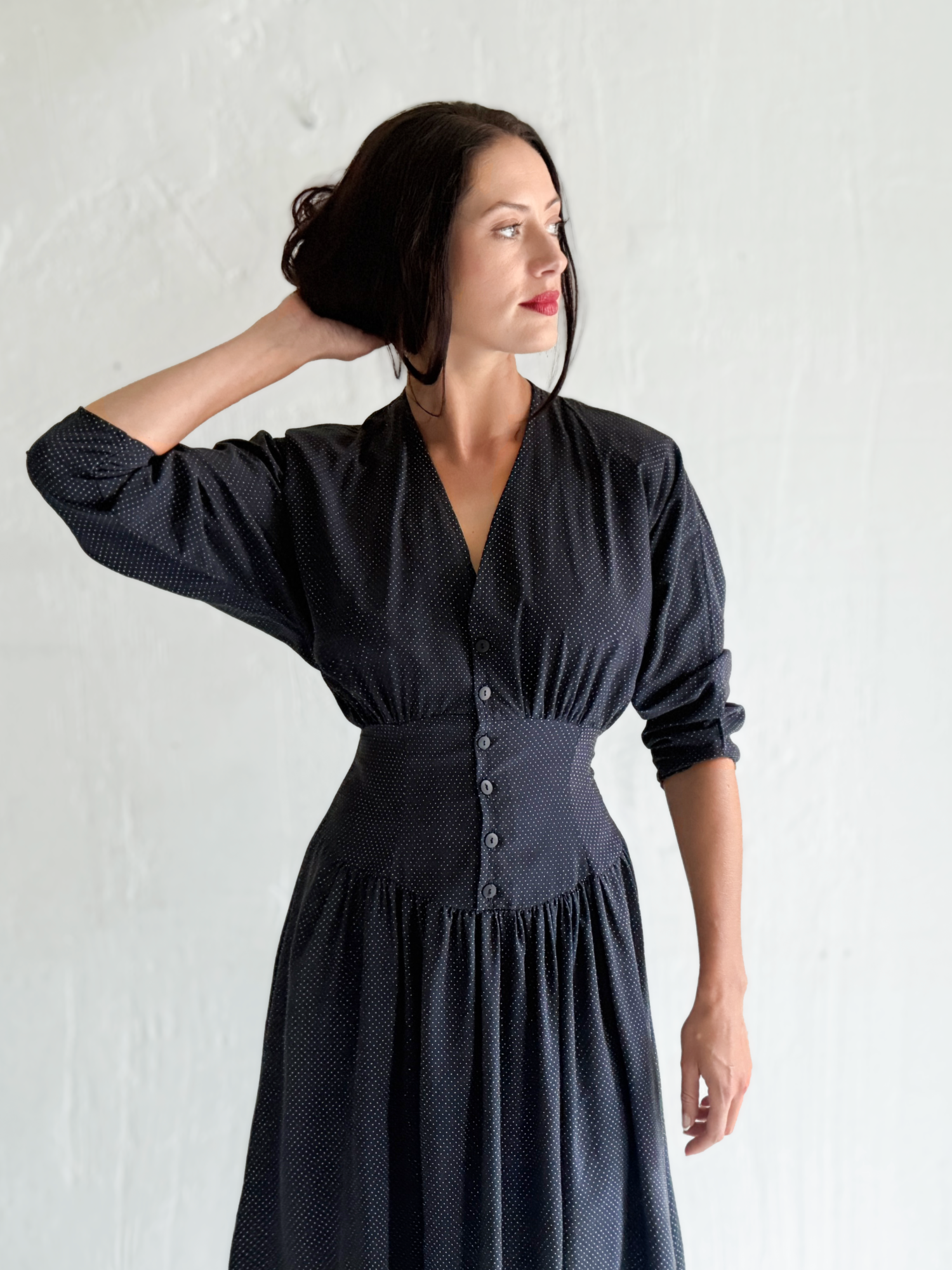 Navy Viscose Maxi Dress