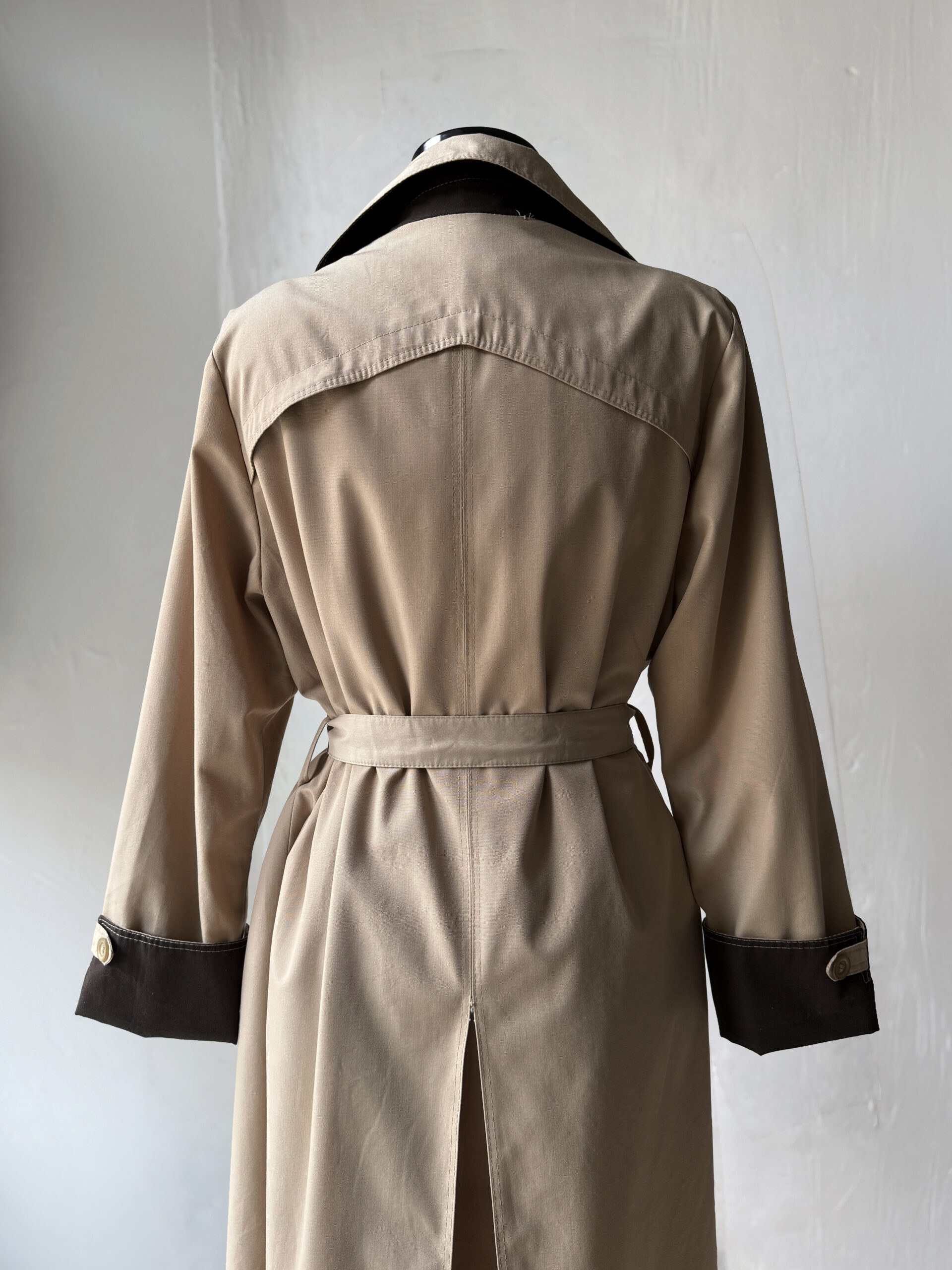 Beige & Brown Contrast Trench - Image 2