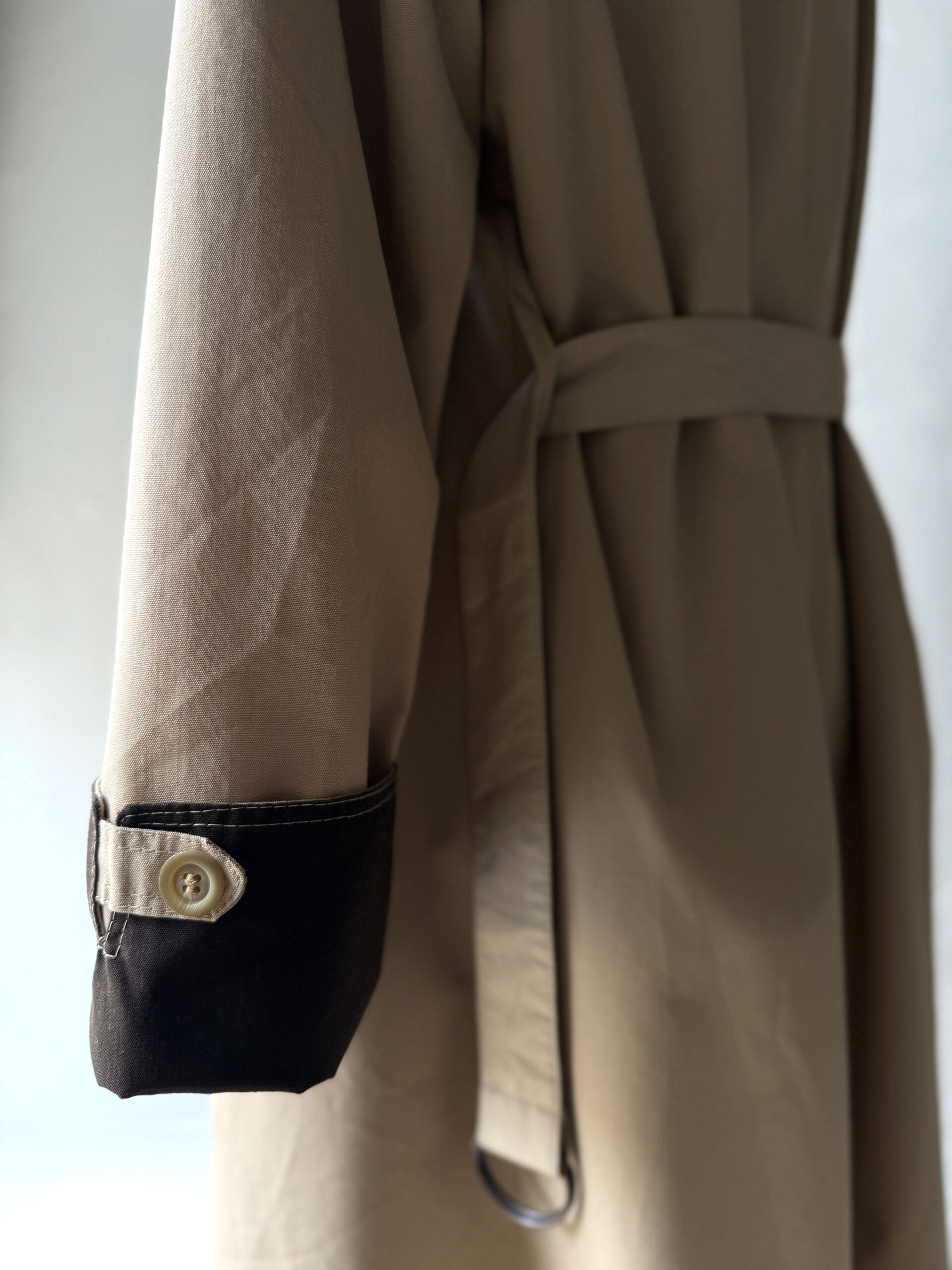 Beige & Brown Contrast Trench - Image 3