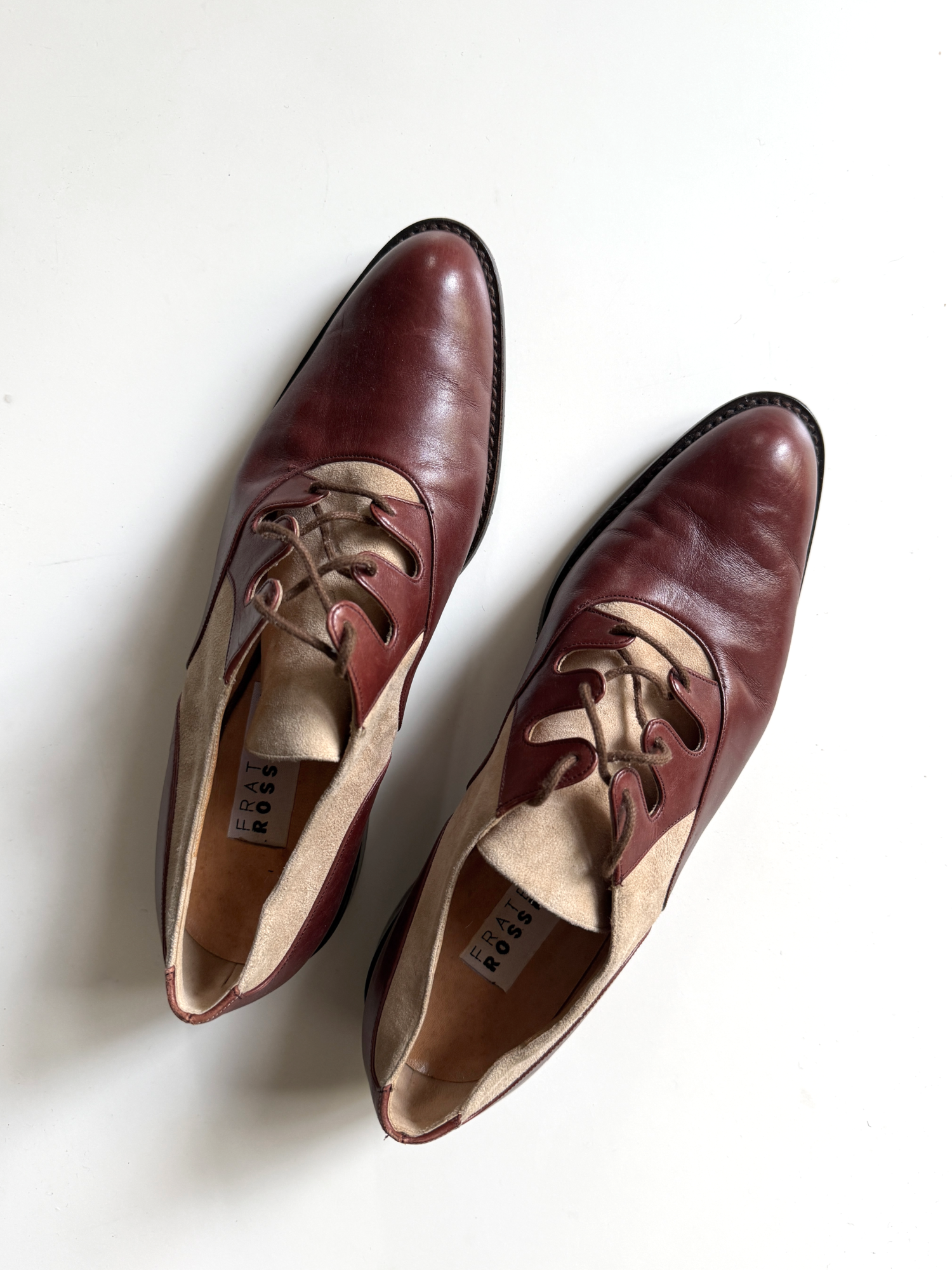 Burgundy Leather & Suede Oxfords
