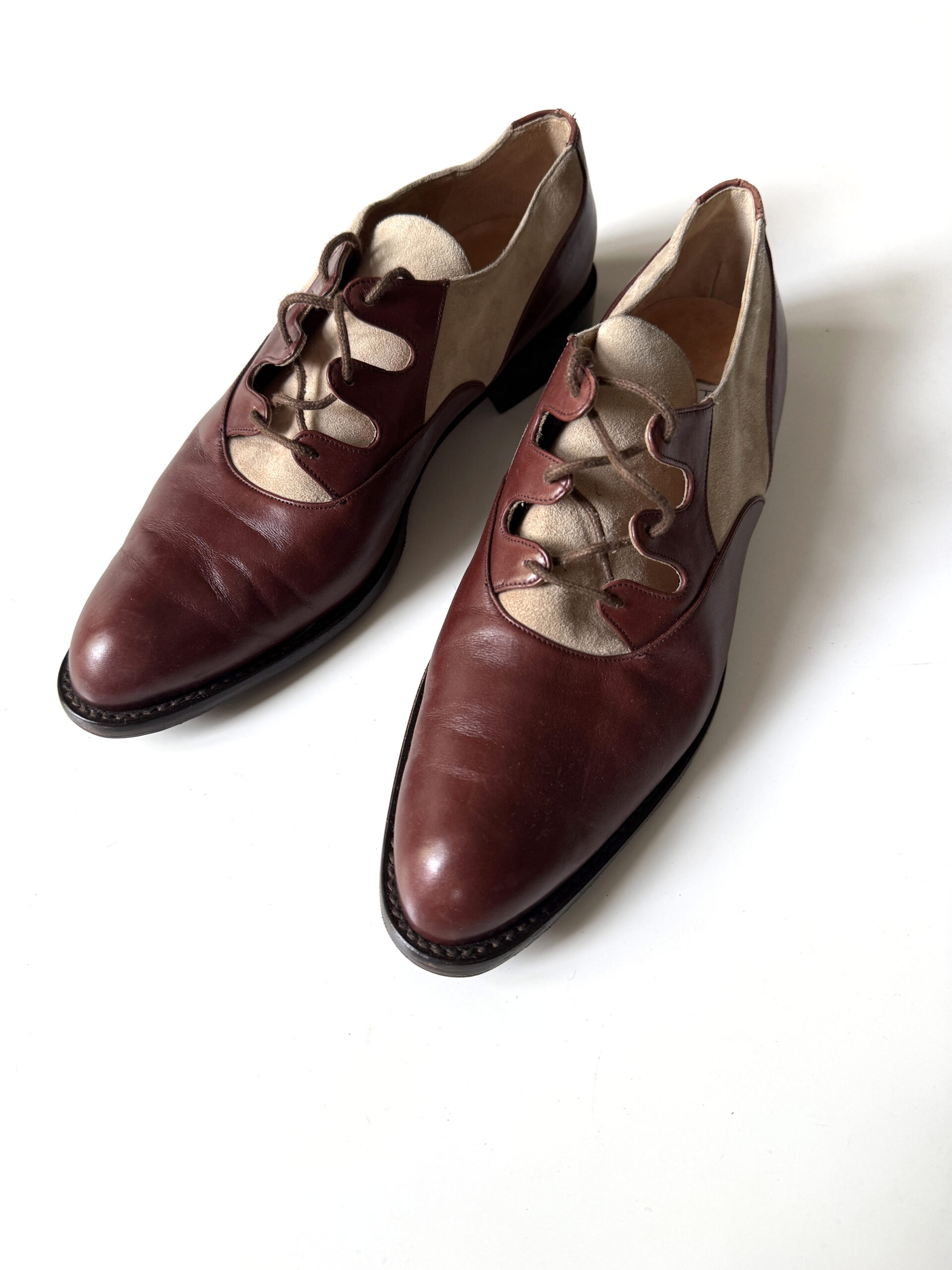 Burgundy Leather & Suede Oxfords - Image 3