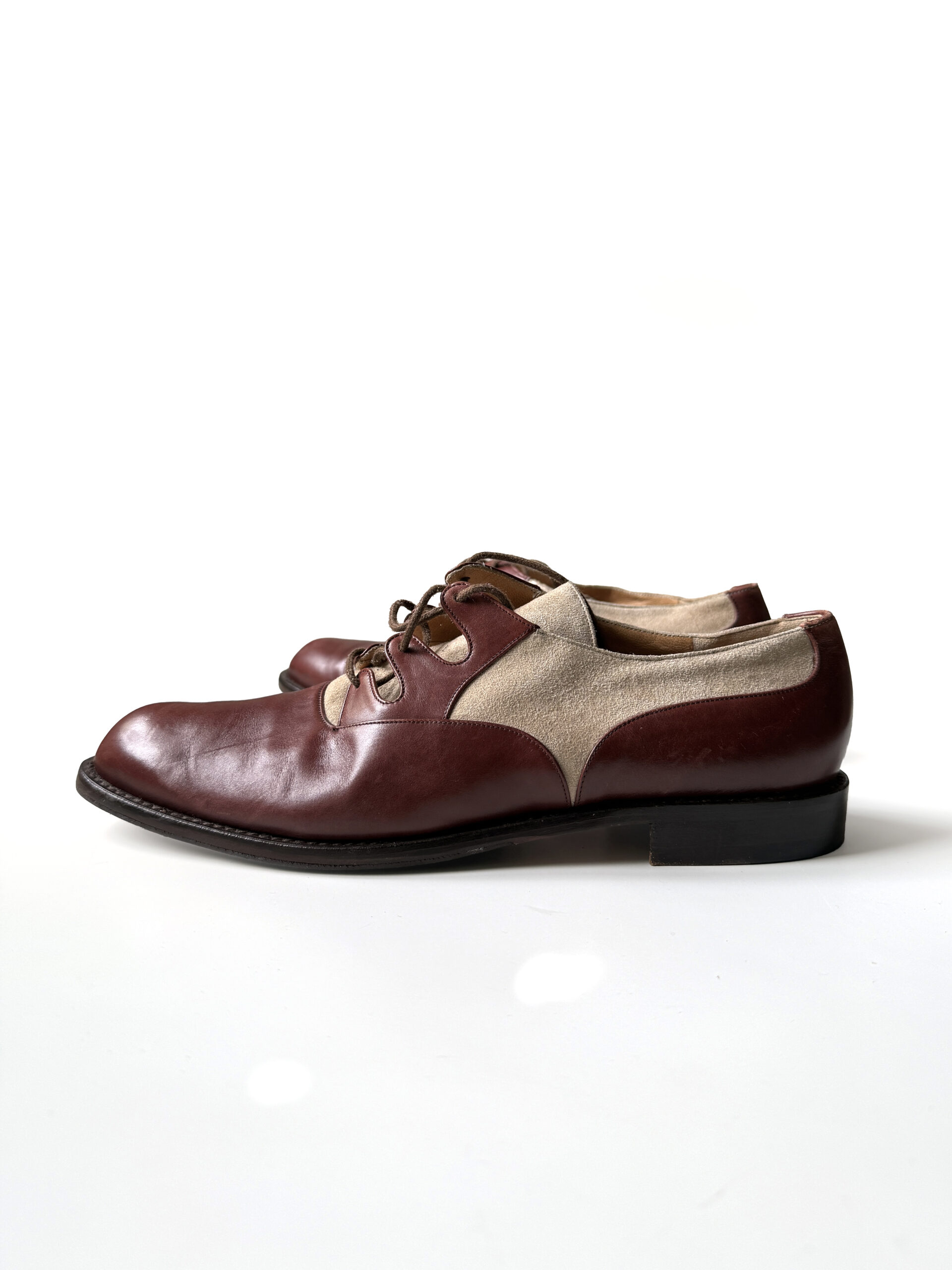 Burgundy Leather & Suede Oxfords - Image 4