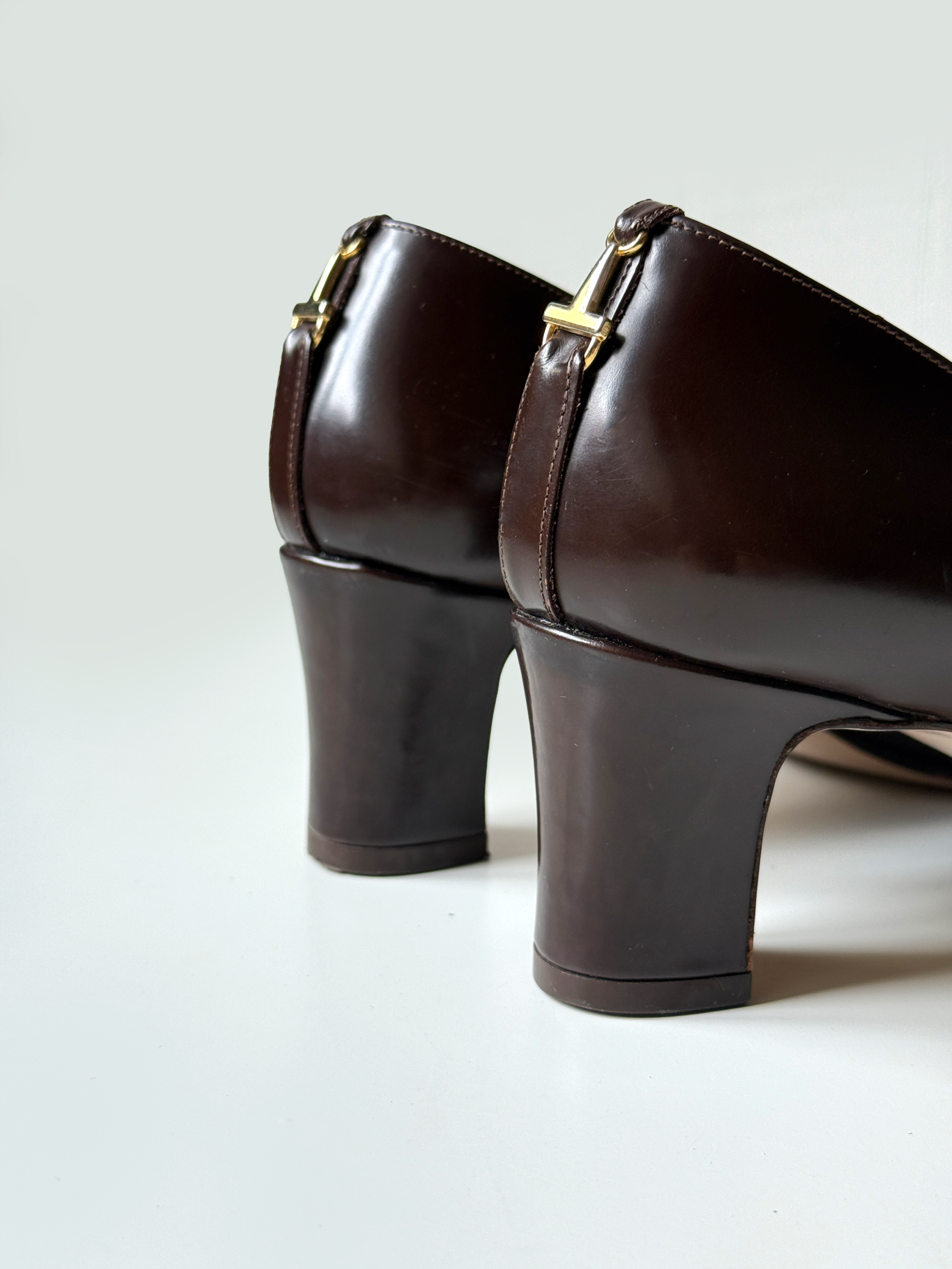 Dark Brown Leather Pumps - Image 2