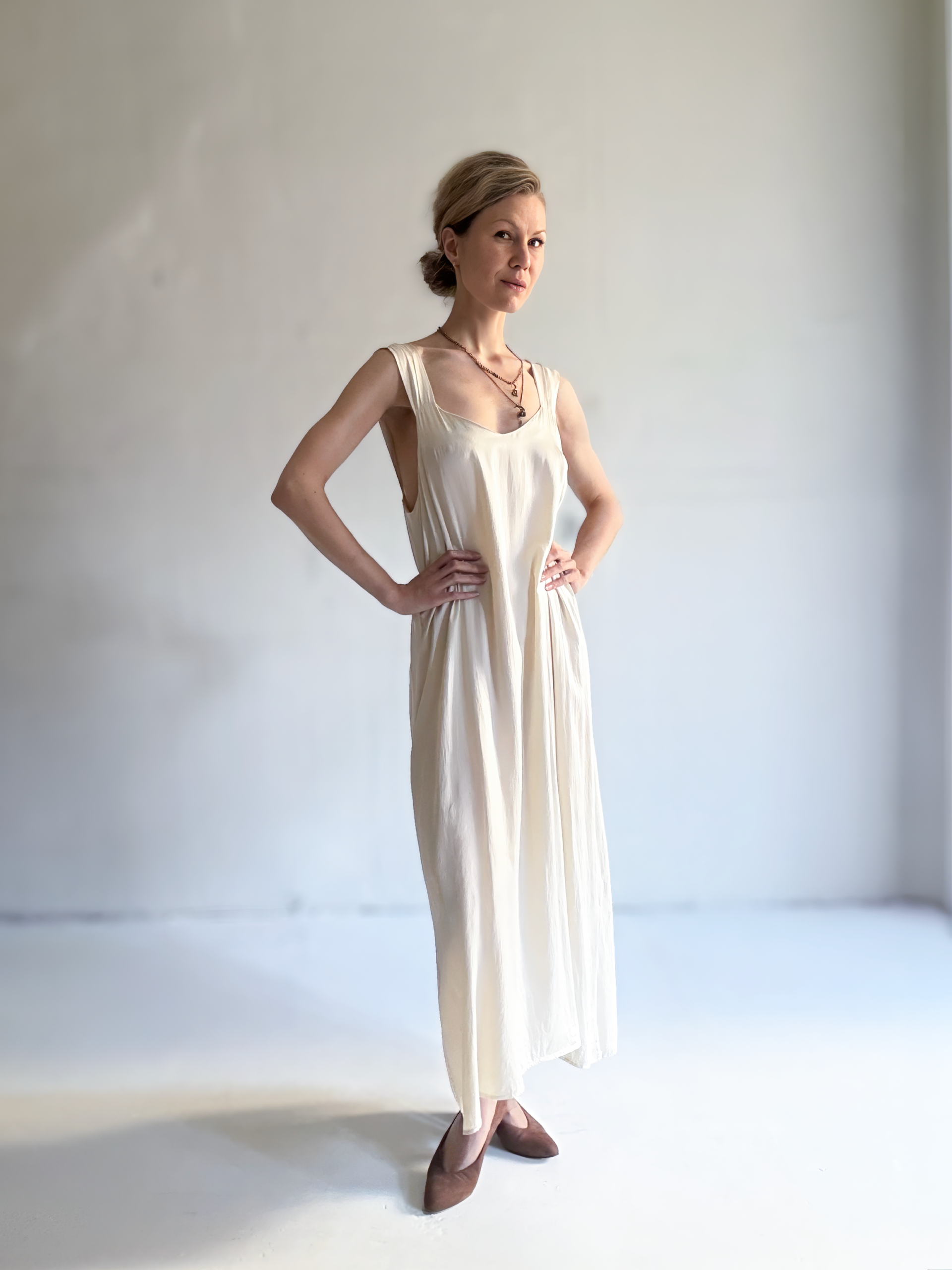Ivory Silk Maxi Dress