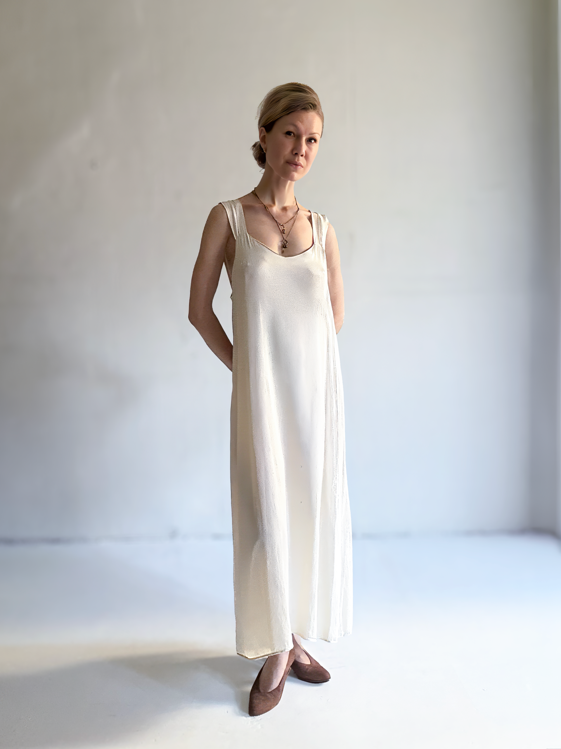 Ivory Silk Maxi Dress - Image 4