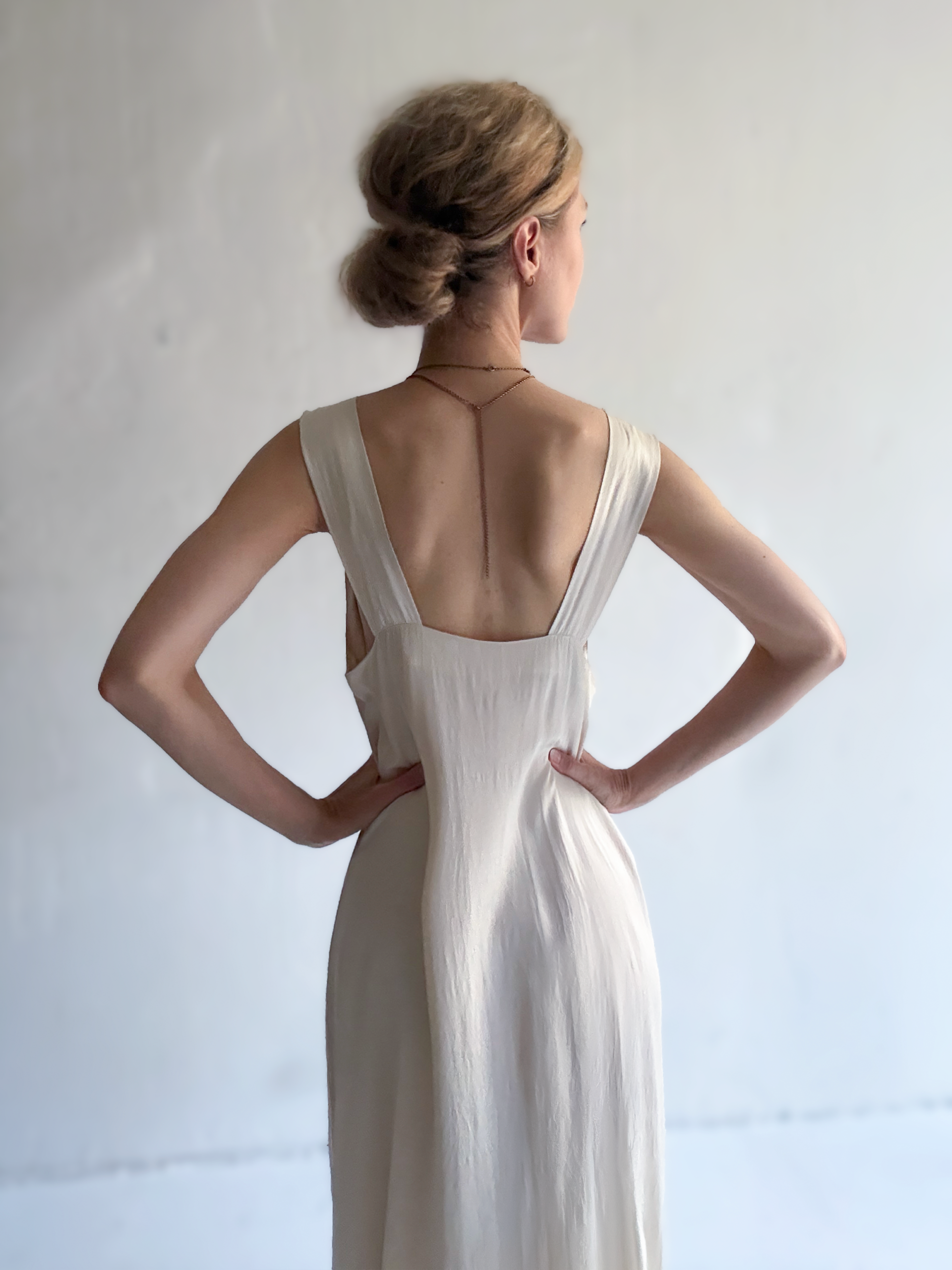 Ivory Silk Maxi Dress - Image 2