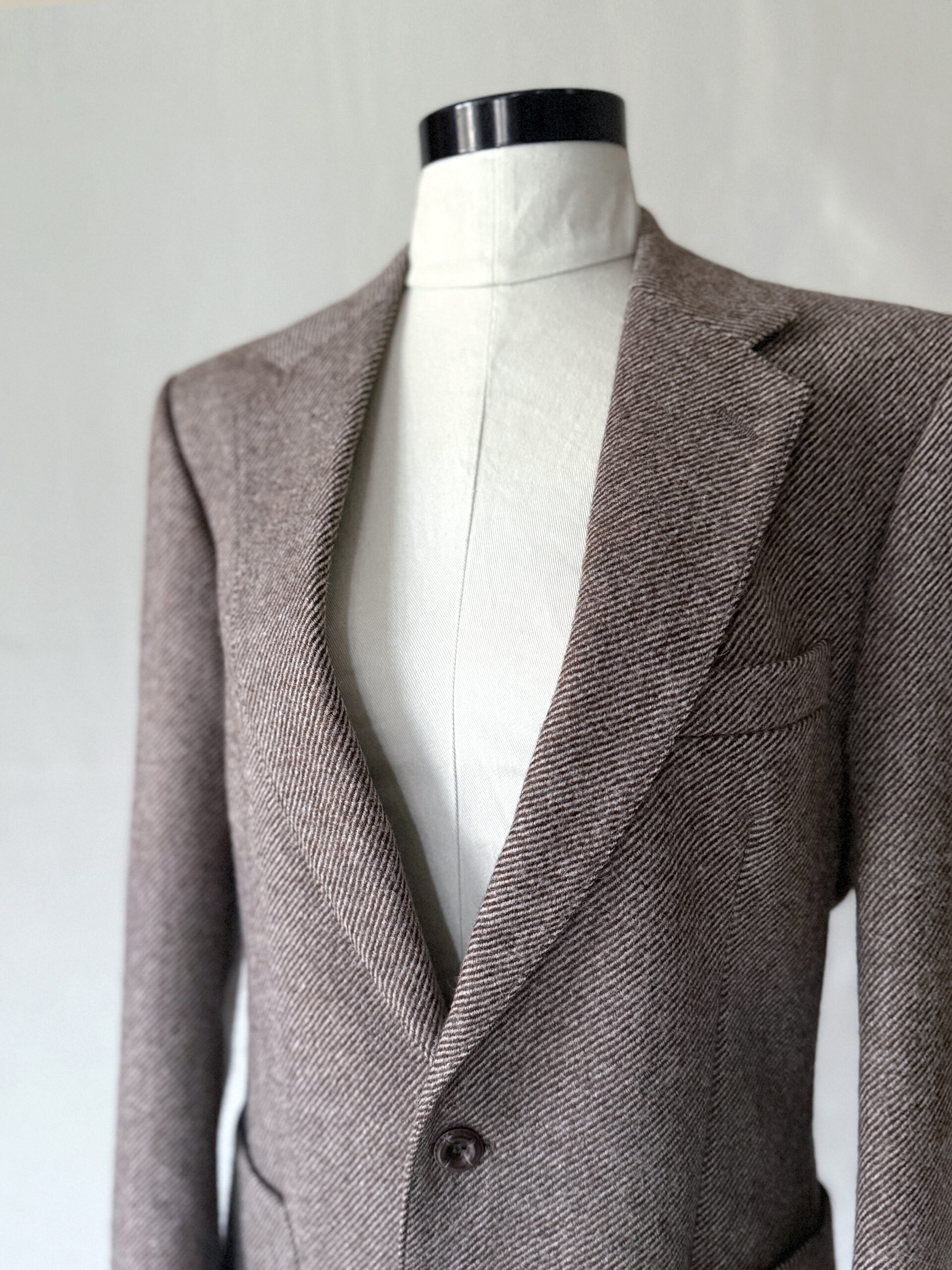 Brown Herringbone Wool Blazer - Image 6