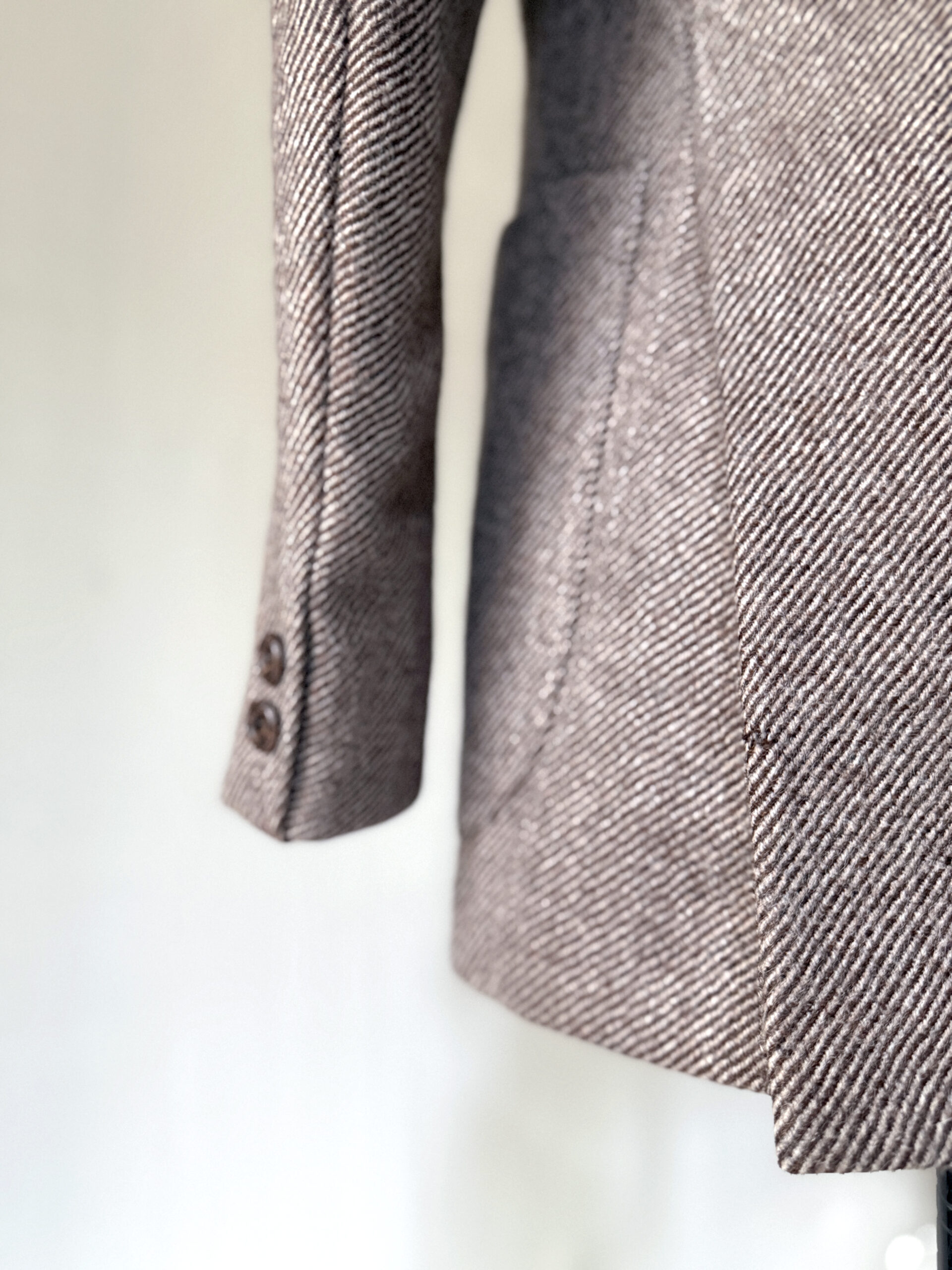 Brown Herringbone Wool Blazer - Image 7