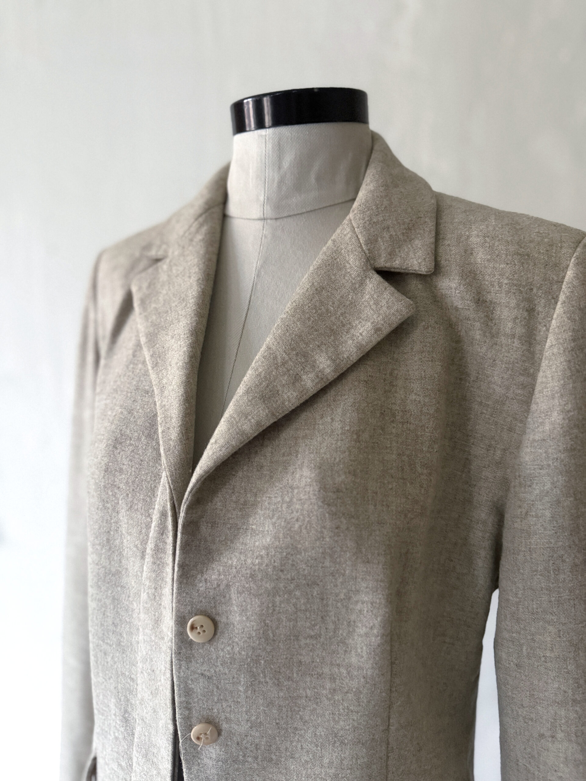 Beige Linen-Blend Longline Blazer - Image 4