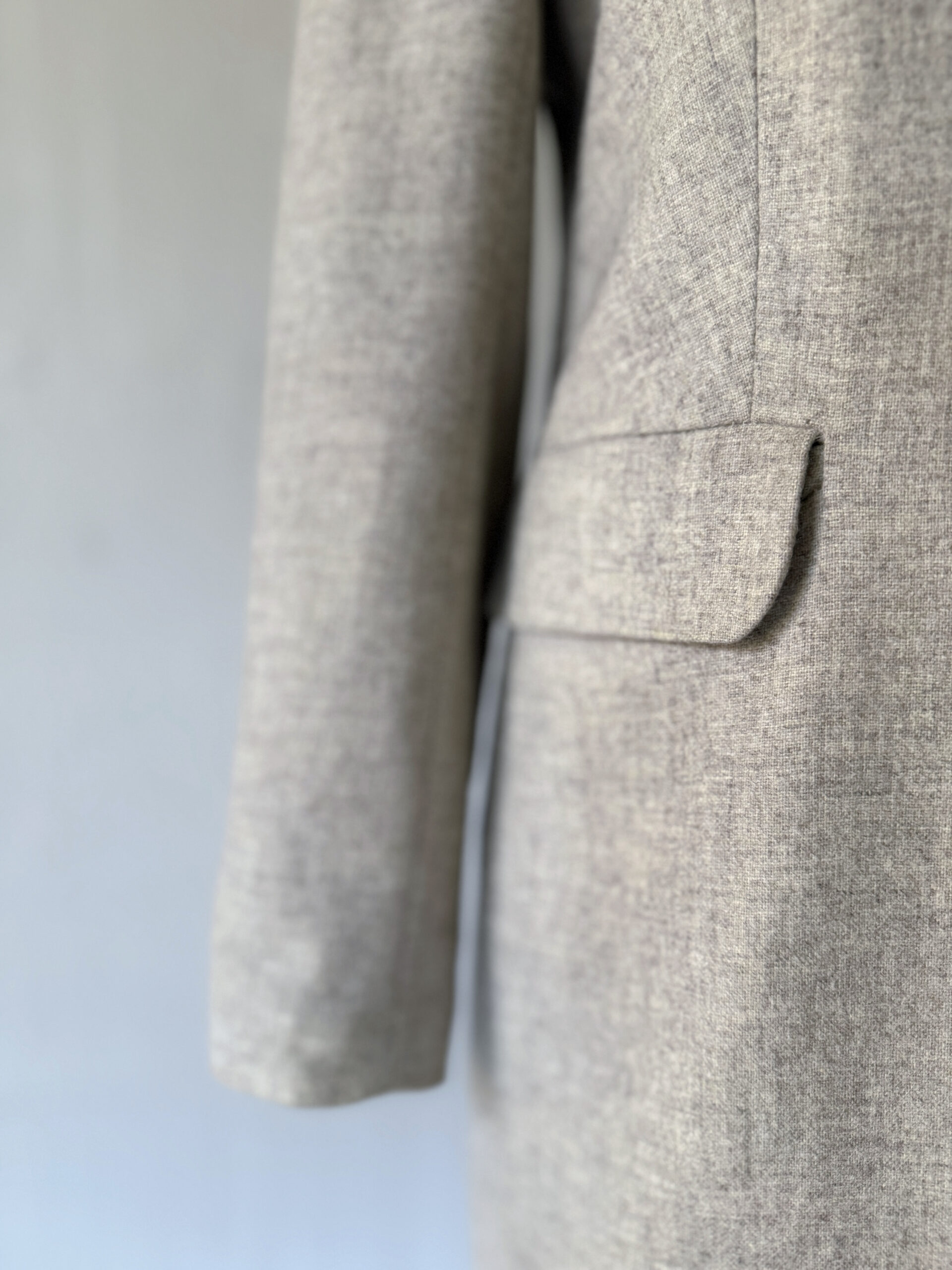 Beige Linen-Blend Longline Blazer - Image 2