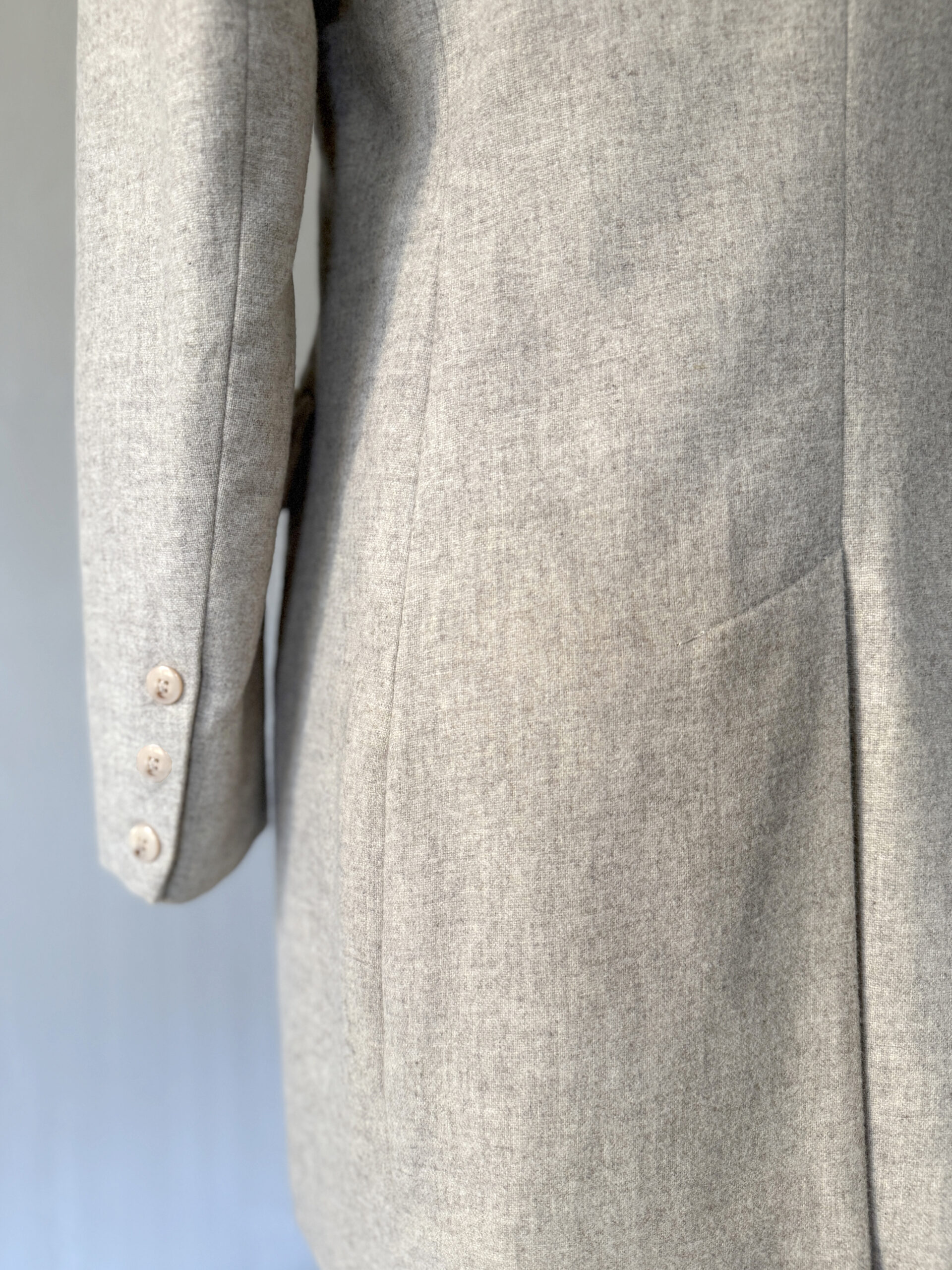 Beige Linen-Blend Longline Blazer - Image 3