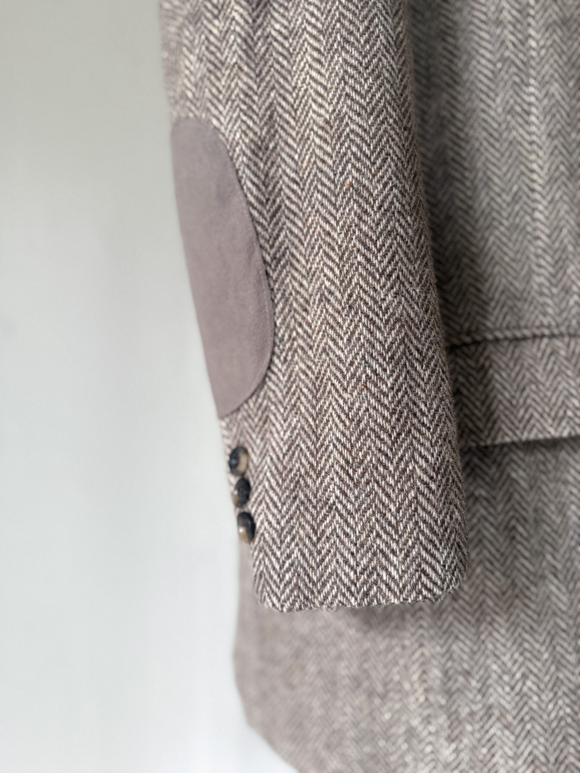 Brown Herringbone Virgin Wool Blazer - Image 5