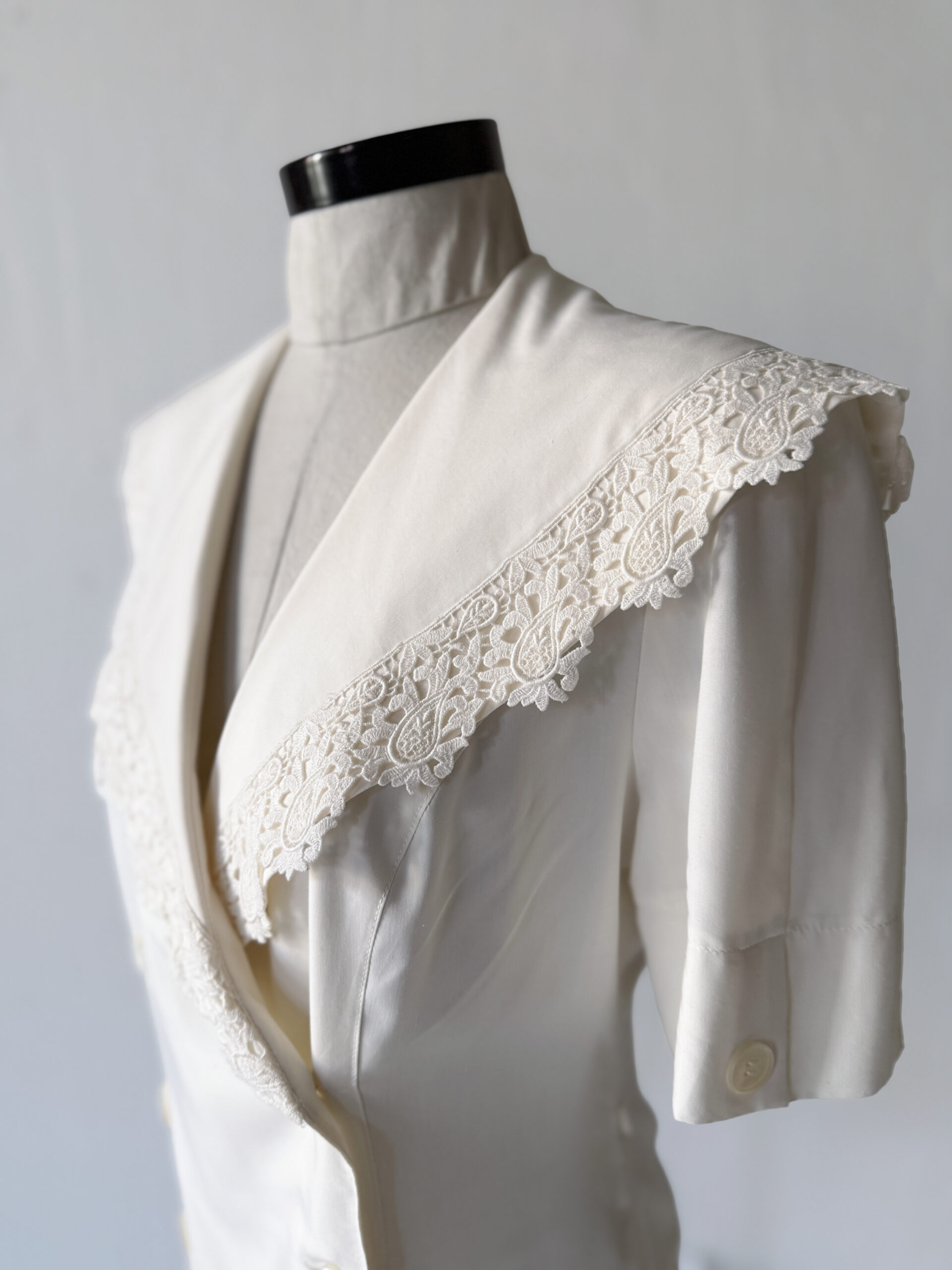 Ivory Lace-Collar Blouse - Image 2