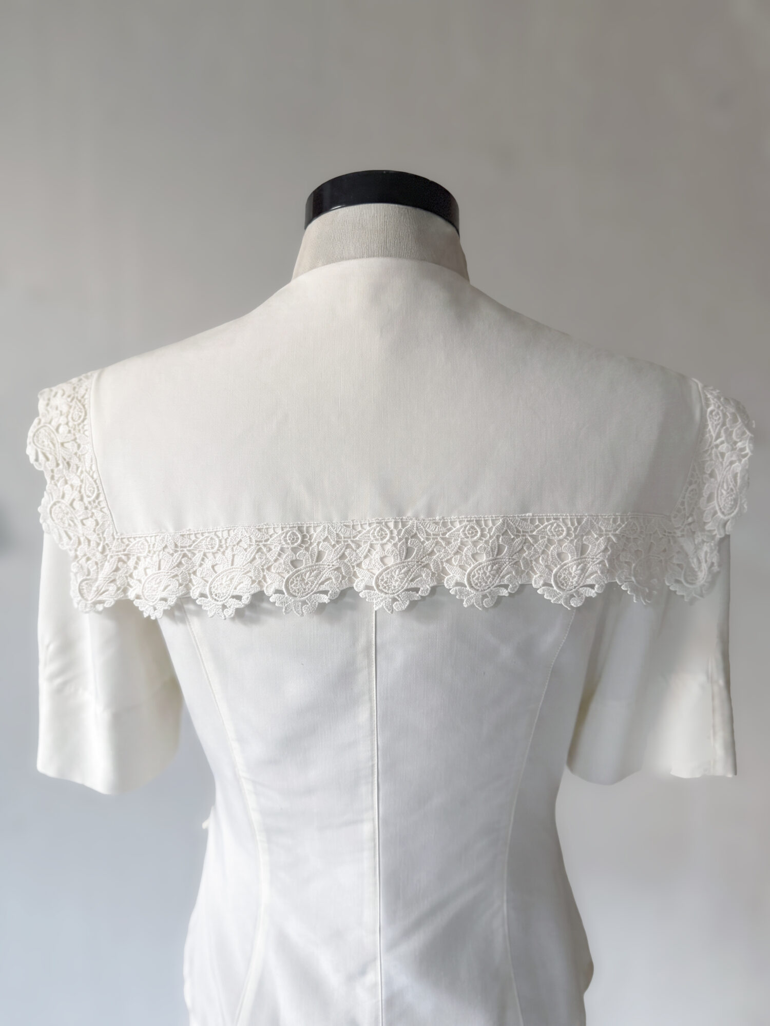 Ivory Lace-Collar Blouse