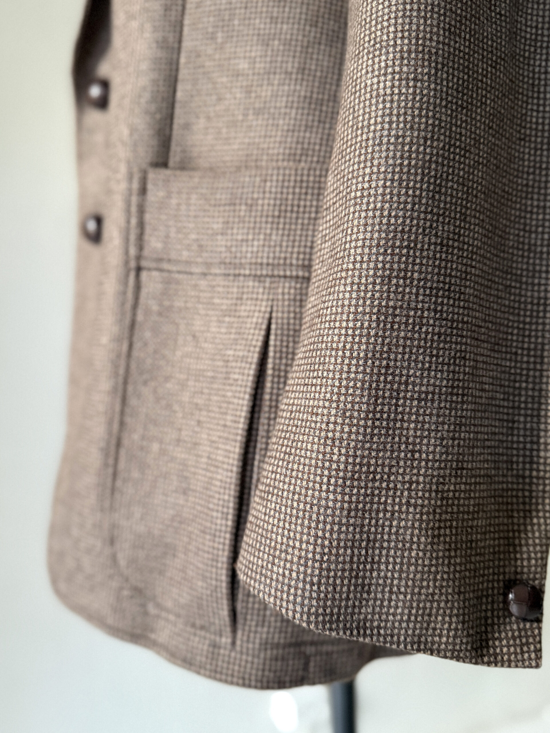 Brown Micro-Check Virgin Wool Blazer - Image 6