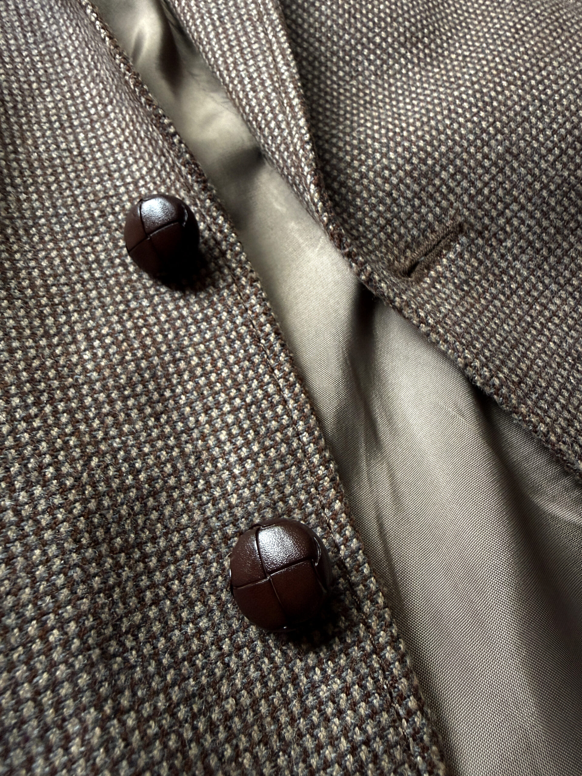 Brown Micro-Check Virgin Wool Blazer - Image 2
