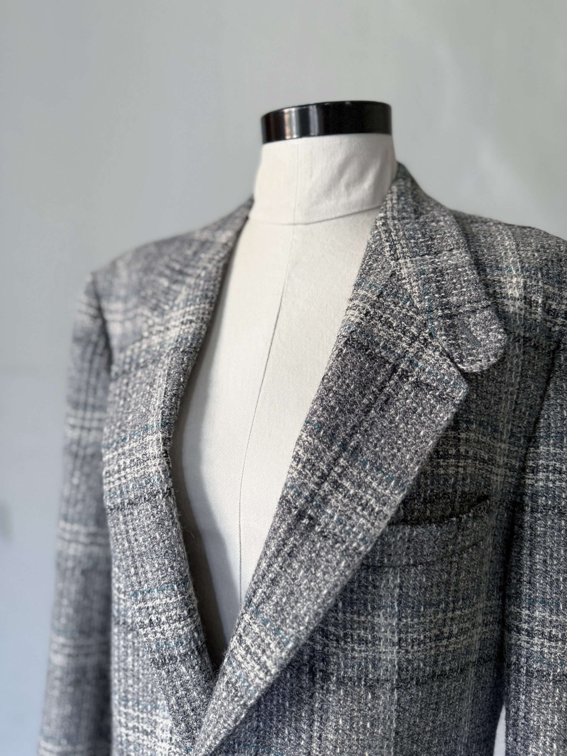 Grey Windowpane Wool Blazer - Image 5
