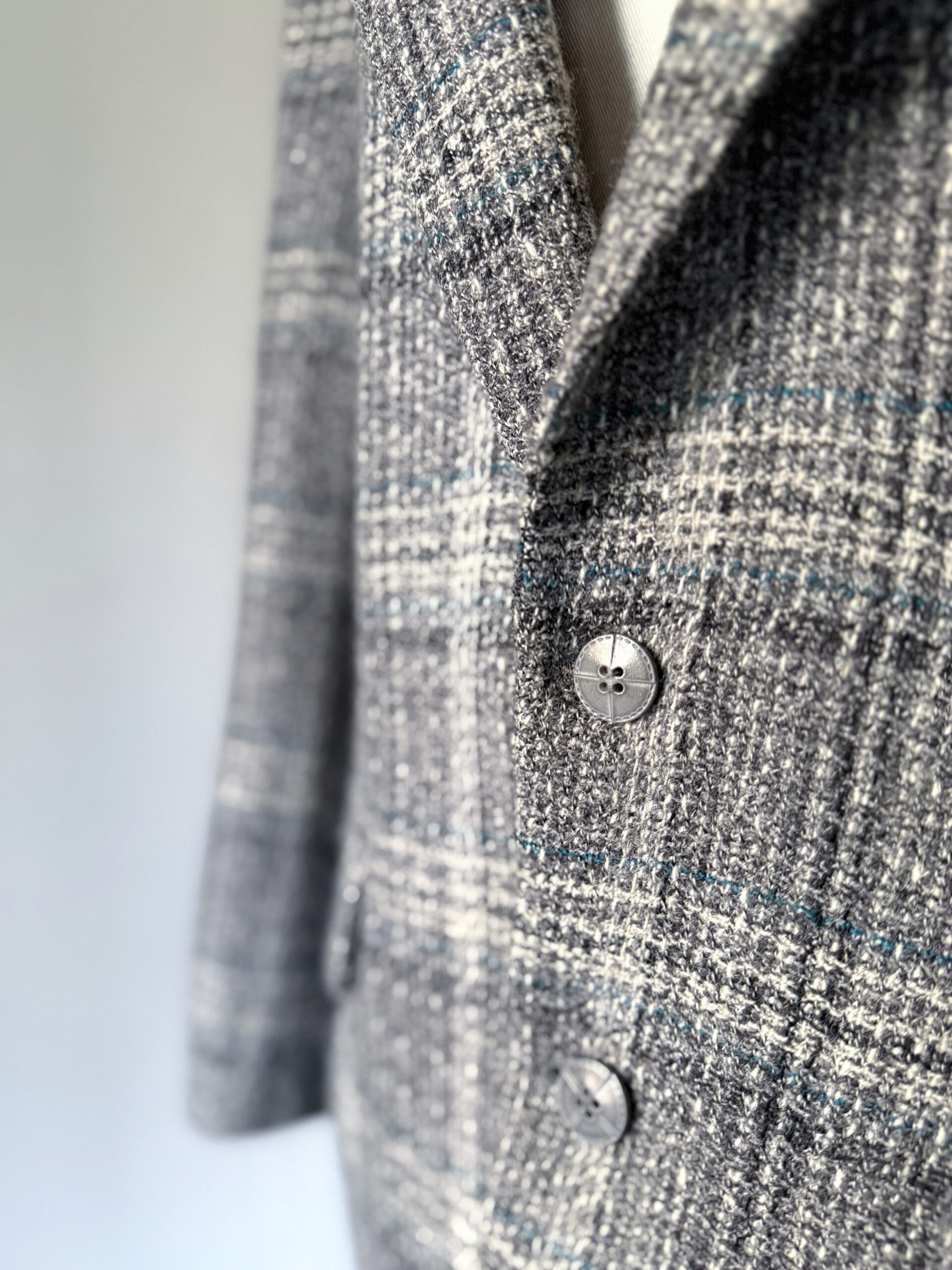 Grey Windowpane Wool Blazer - Image 6