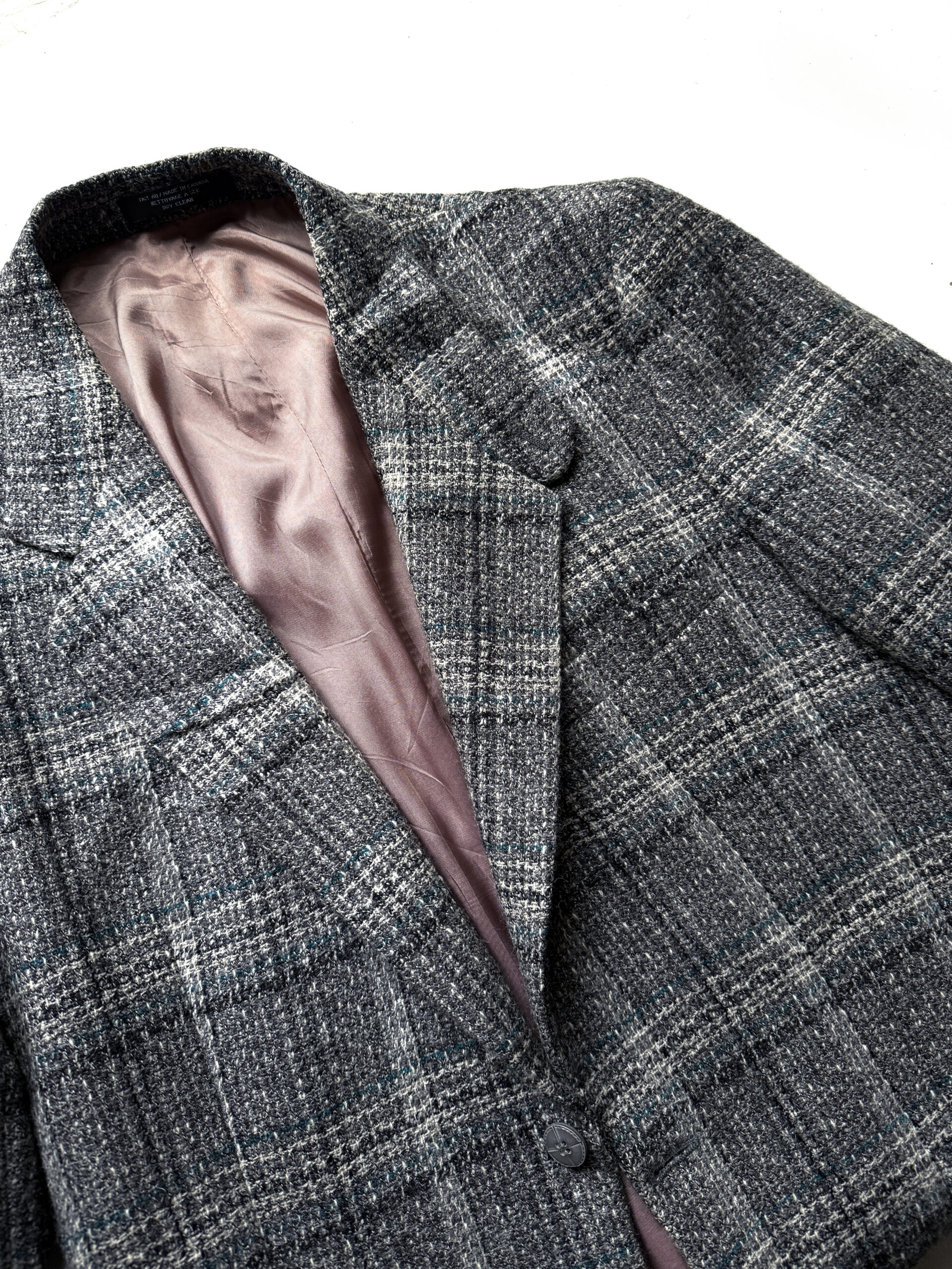 Grey Windowpane Wool Blazer - Image 4