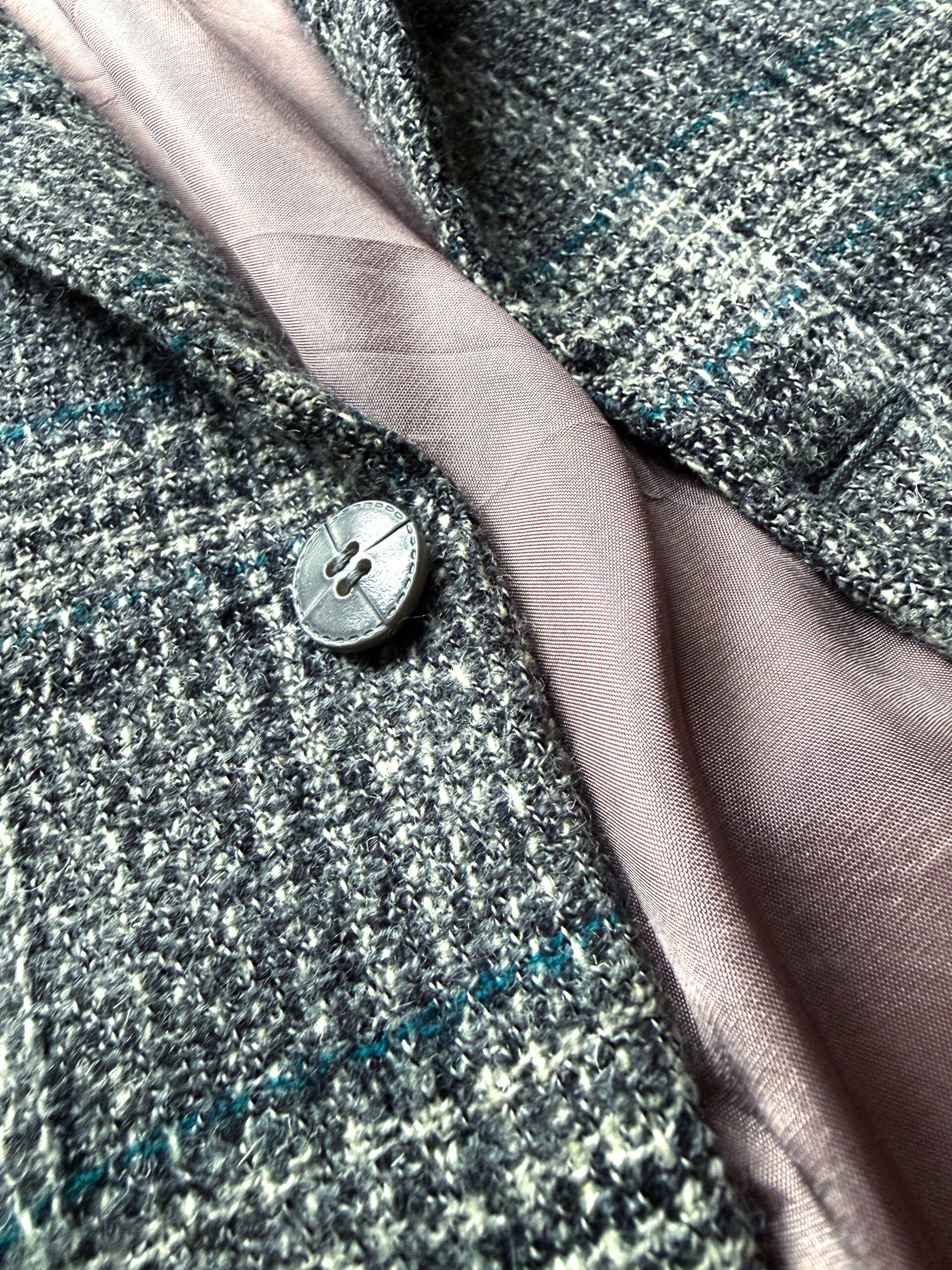 Grey Windowpane Wool Blazer - Image 2