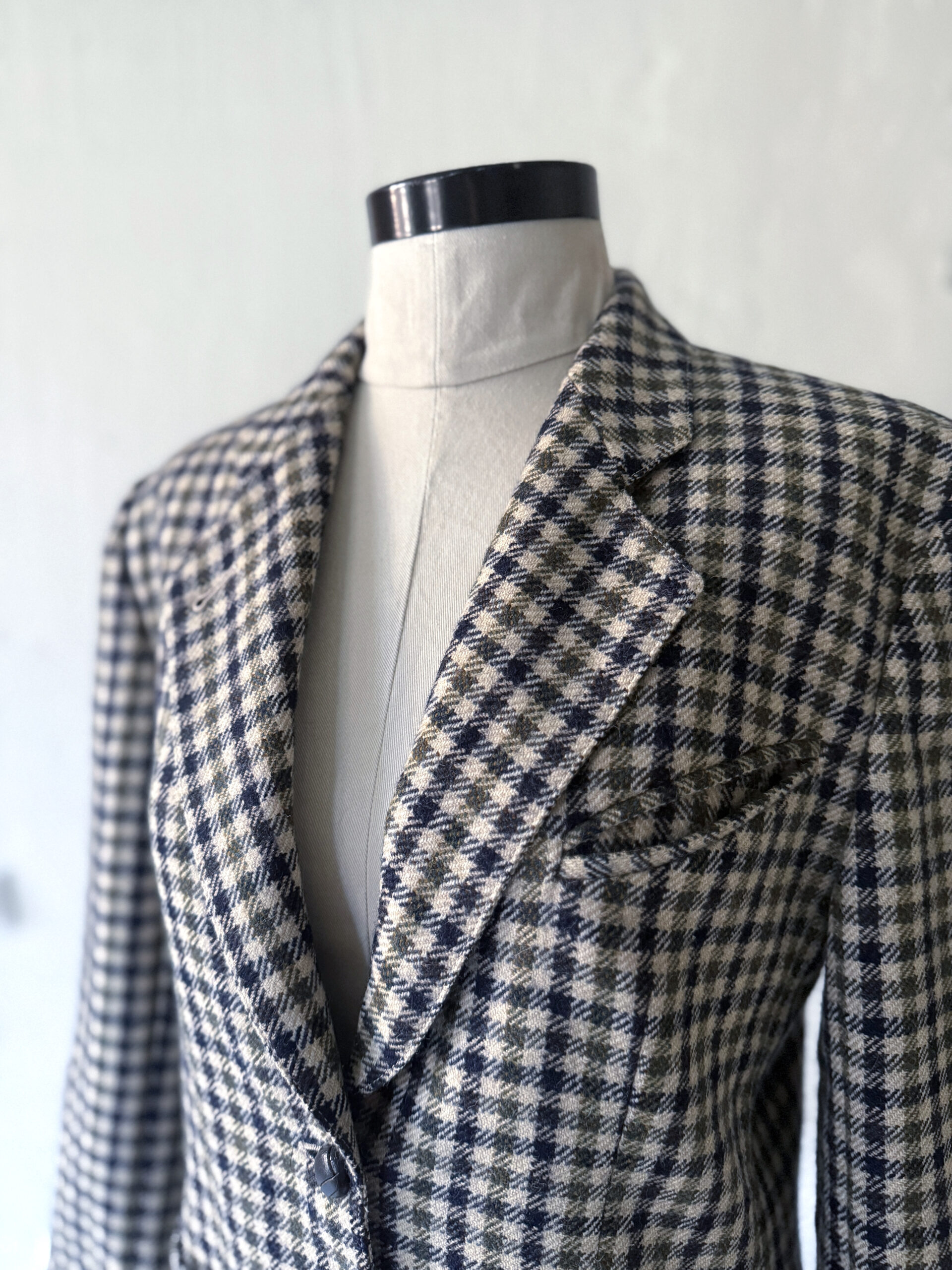 Cream Check Wool Blazer - Image 3