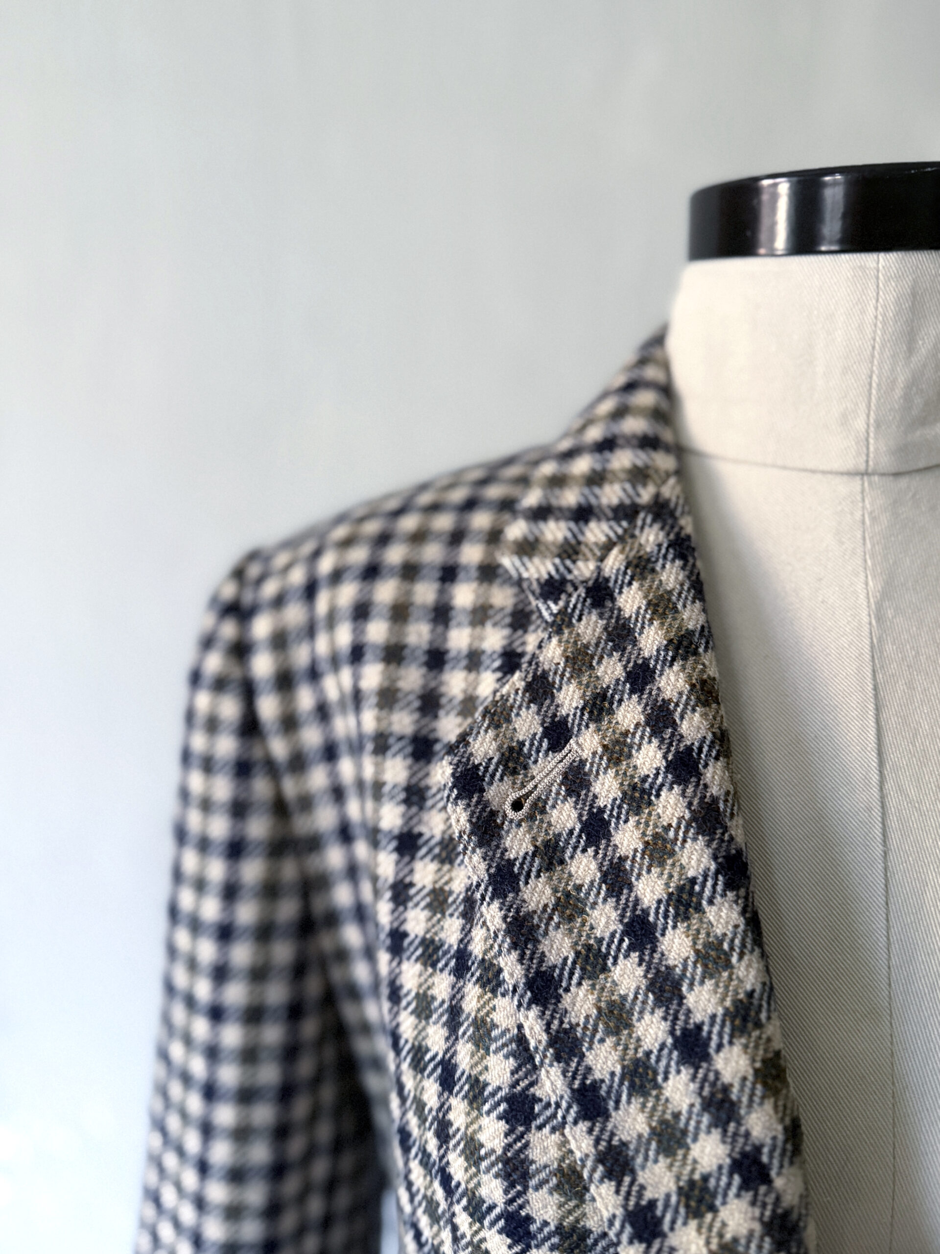 Cream Check Wool Blazer - Image 7