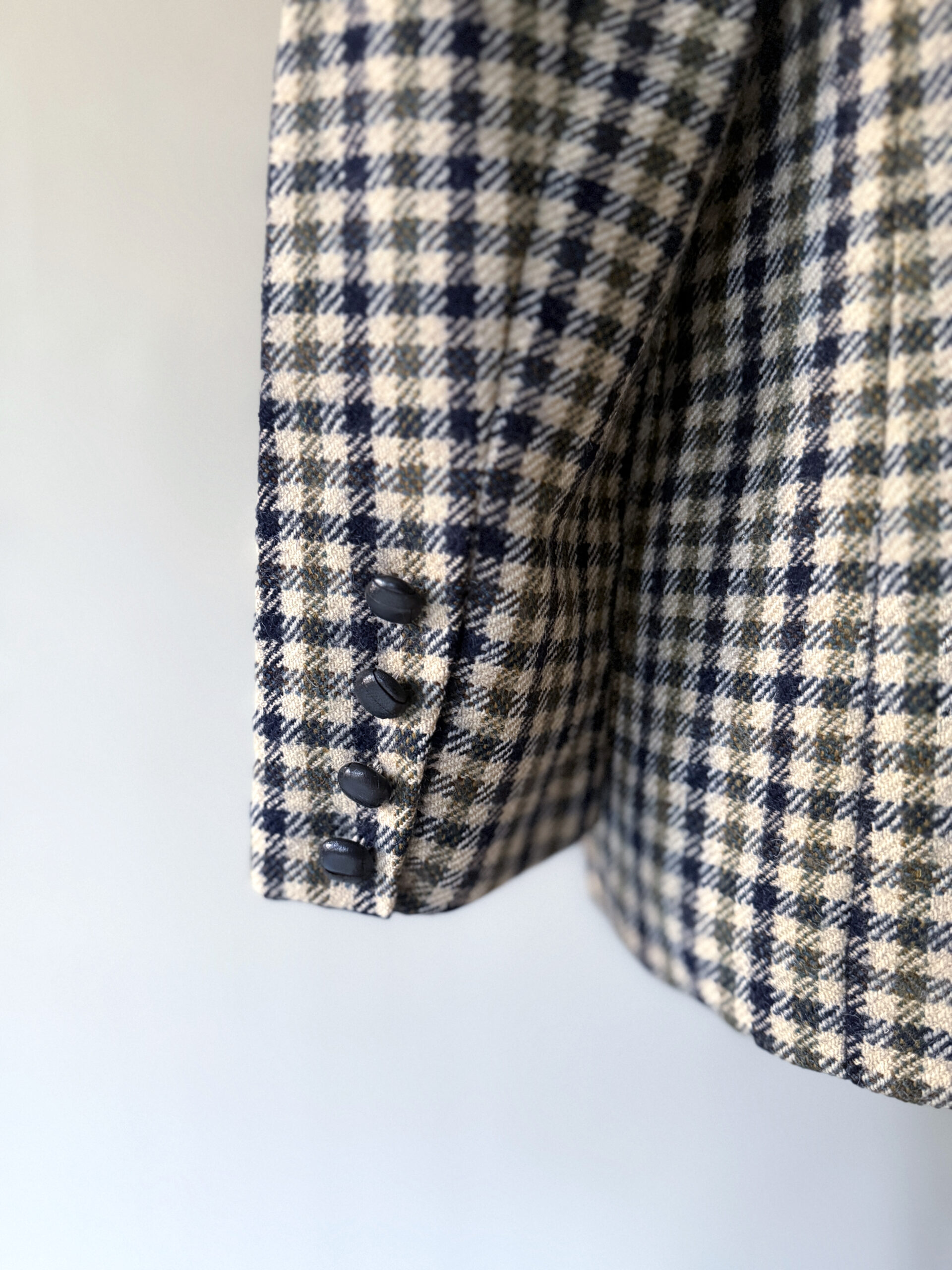 Cream Check Wool Blazer - Image 6