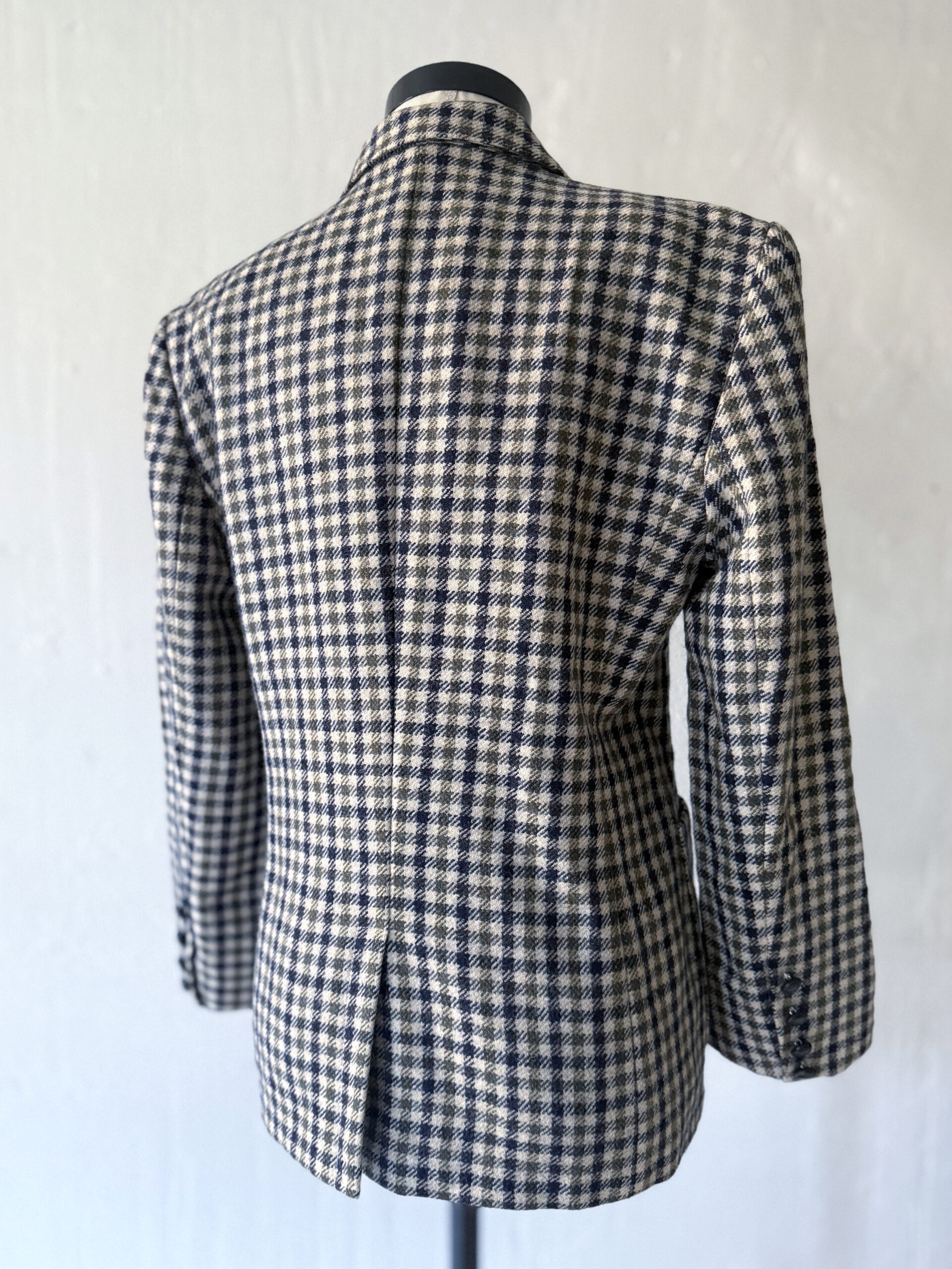 Cream Check Wool Blazer - Image 5