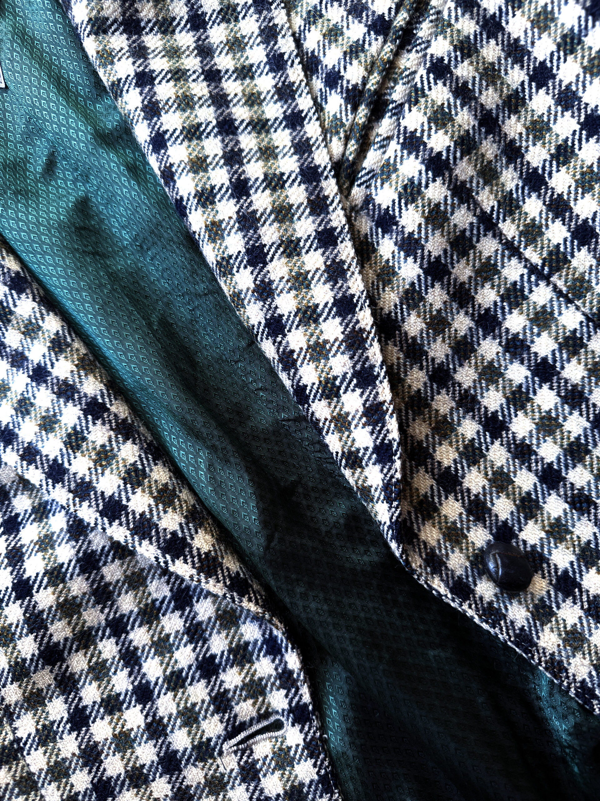 Cream Check Wool Blazer - Image 2
