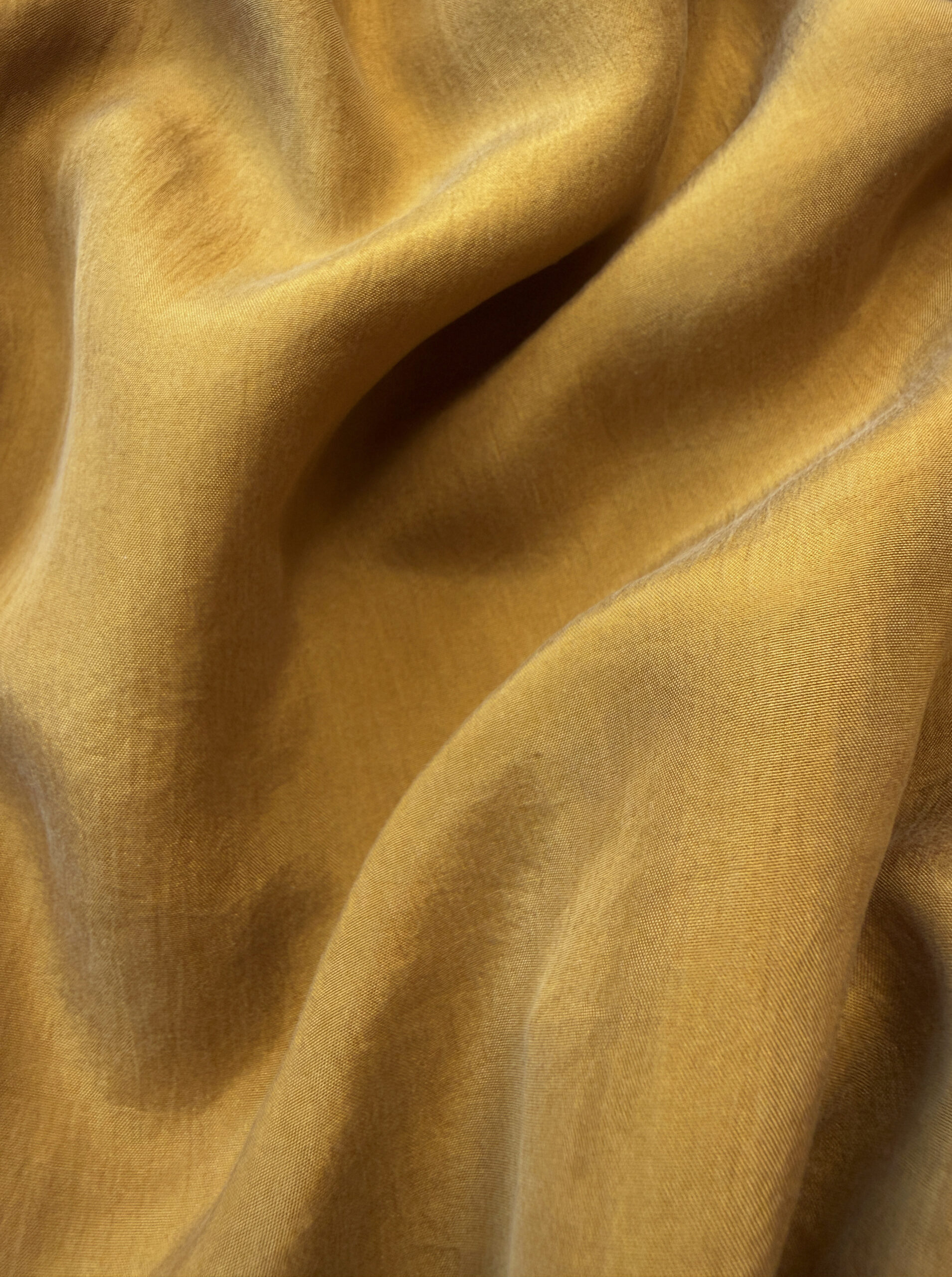 Mustard Silk High-Waisted Shorts - Image 4