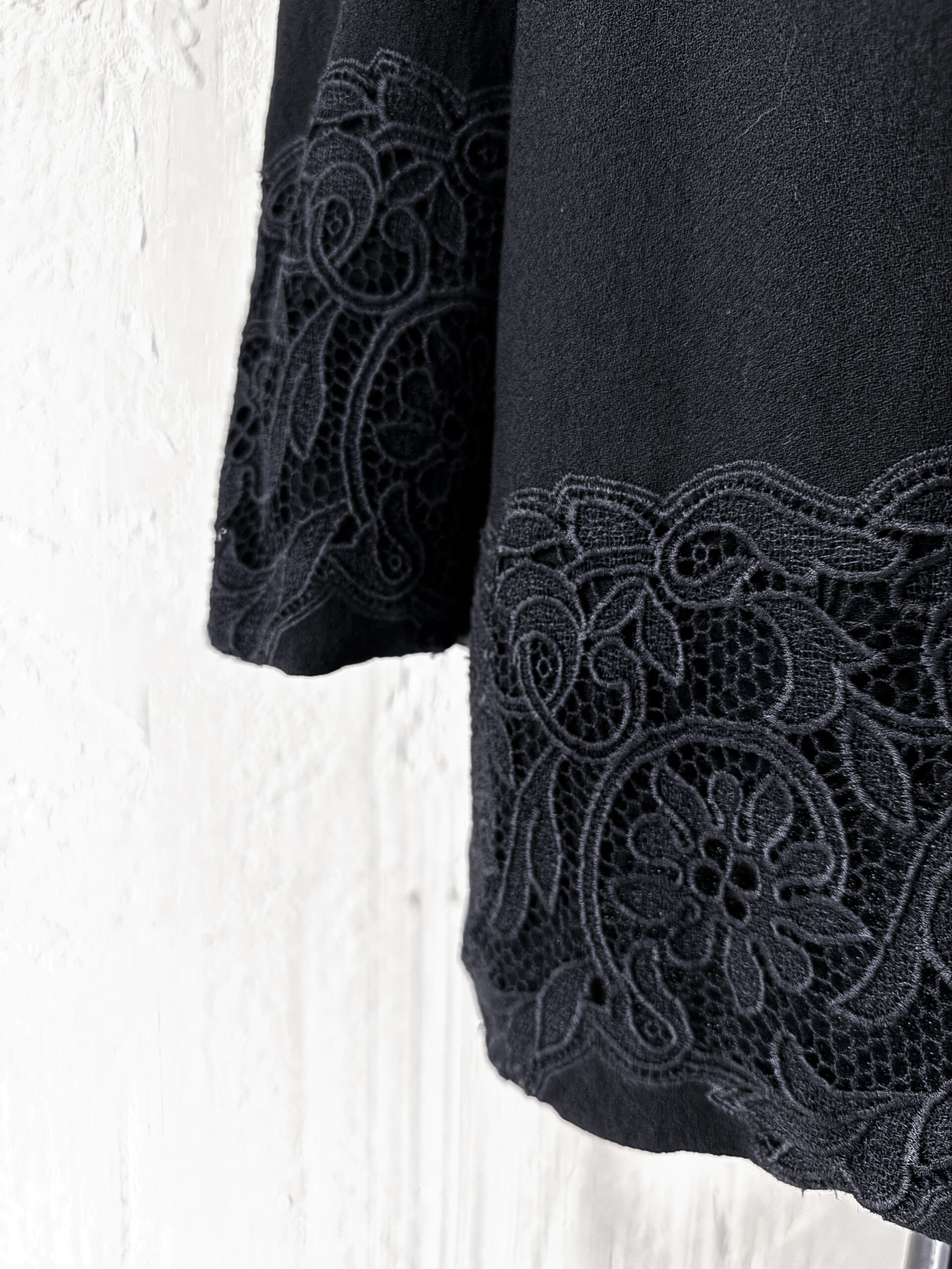 Handmade Virgin Wool Jacket with Lace Trim - Image 2