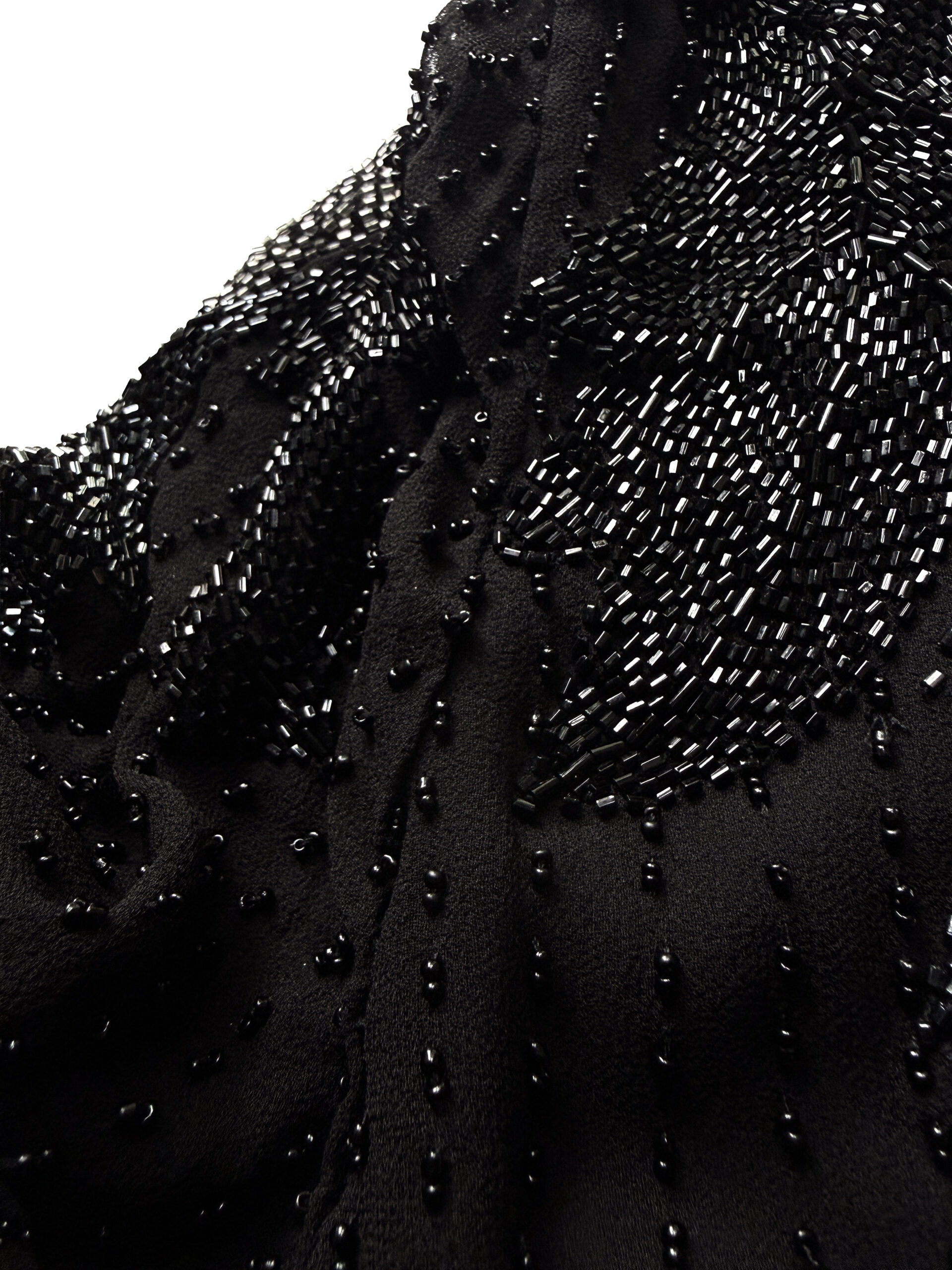 Black Beaded Silk Blouse - Image 8