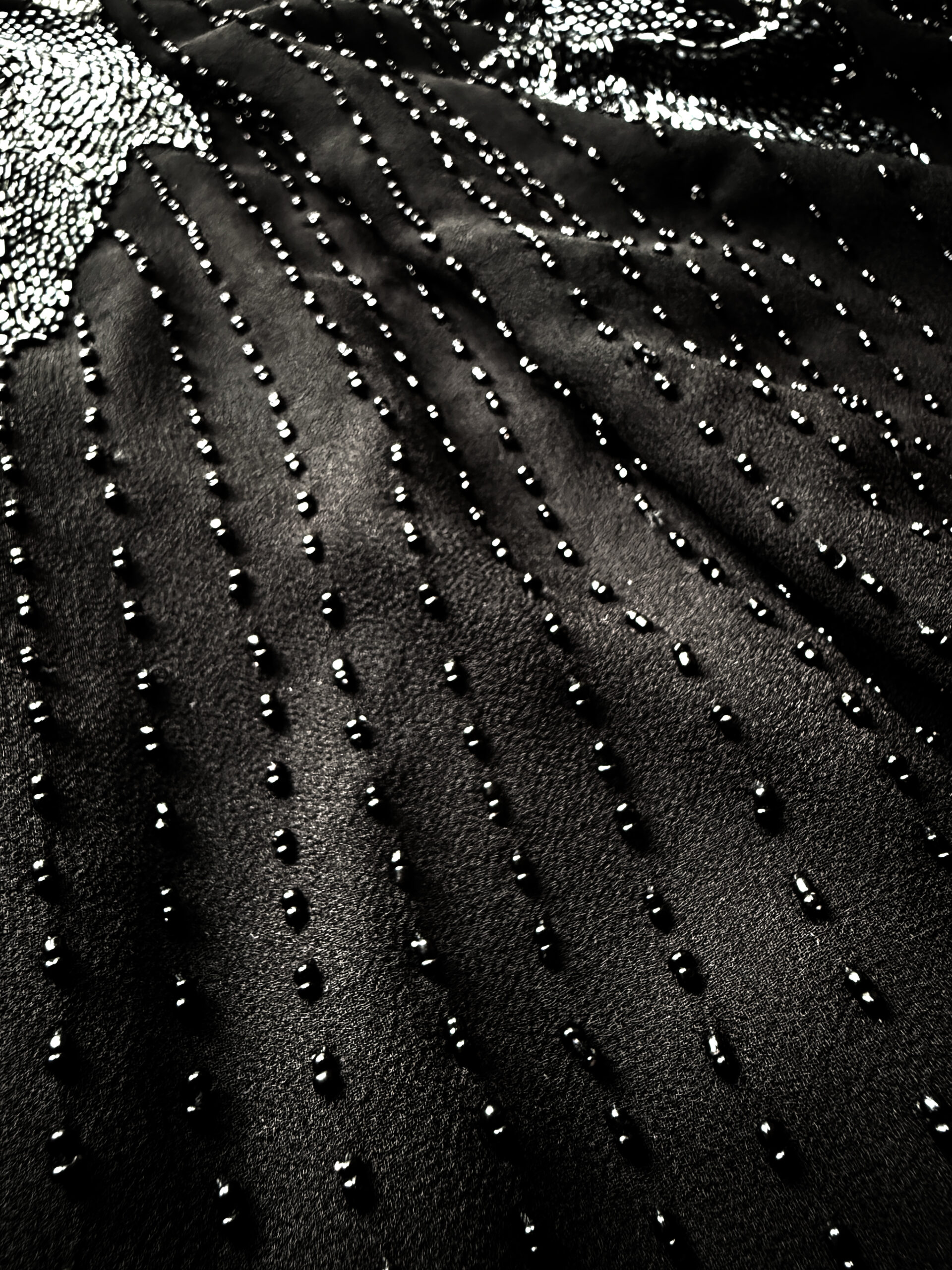 Black Beaded Silk Blouse - Image 7