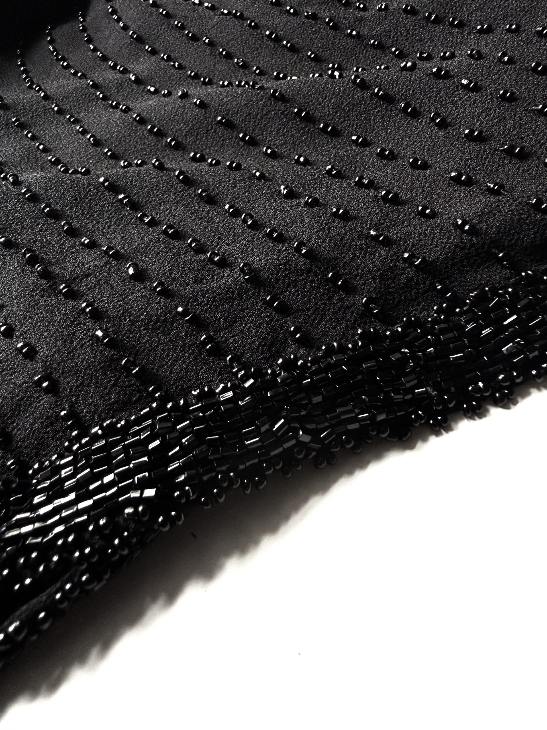 Black Beaded Silk Blouse - Image 6
