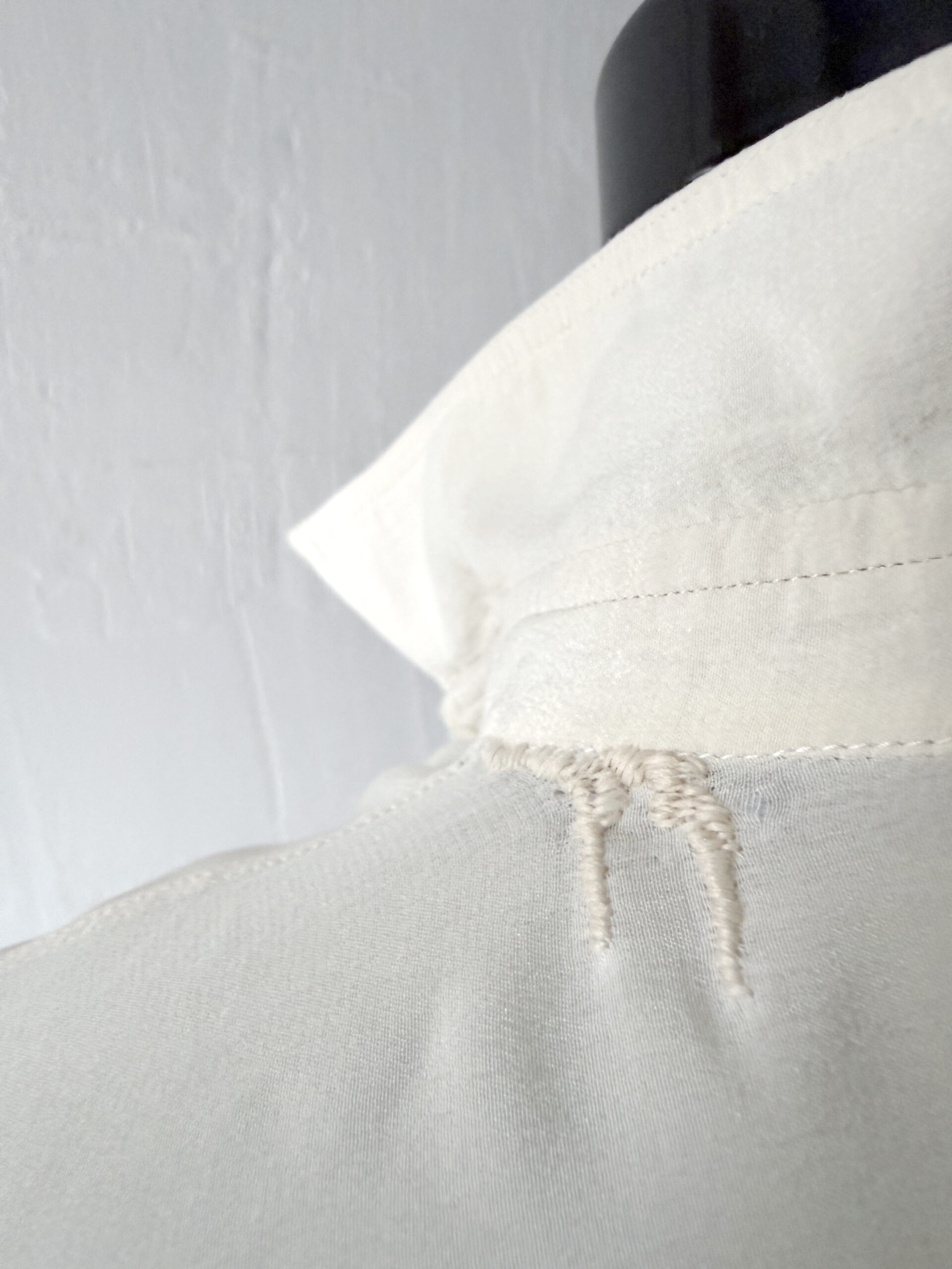 Ivory Silk Longline Shirt - Image 3