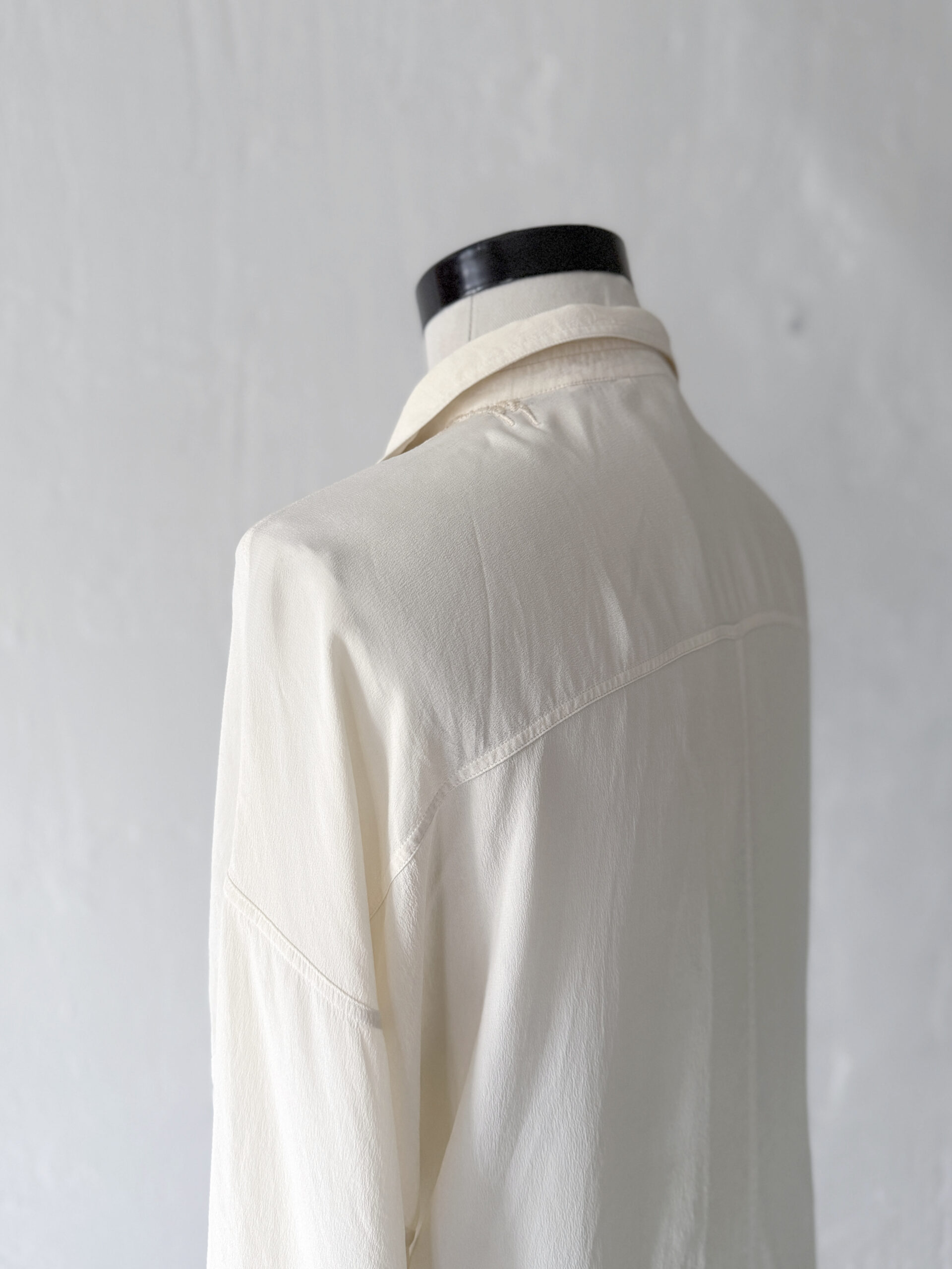 Ivory Silk Longline Shirt - Image 2
